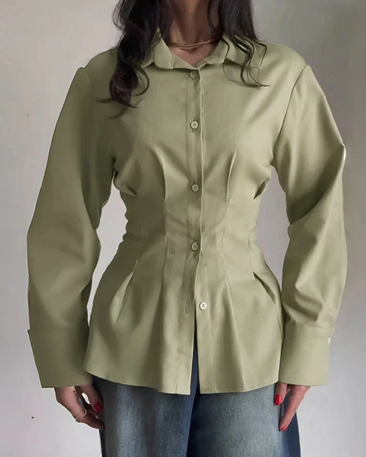Chic Button-Down Long-Sleeve Cardigan Top