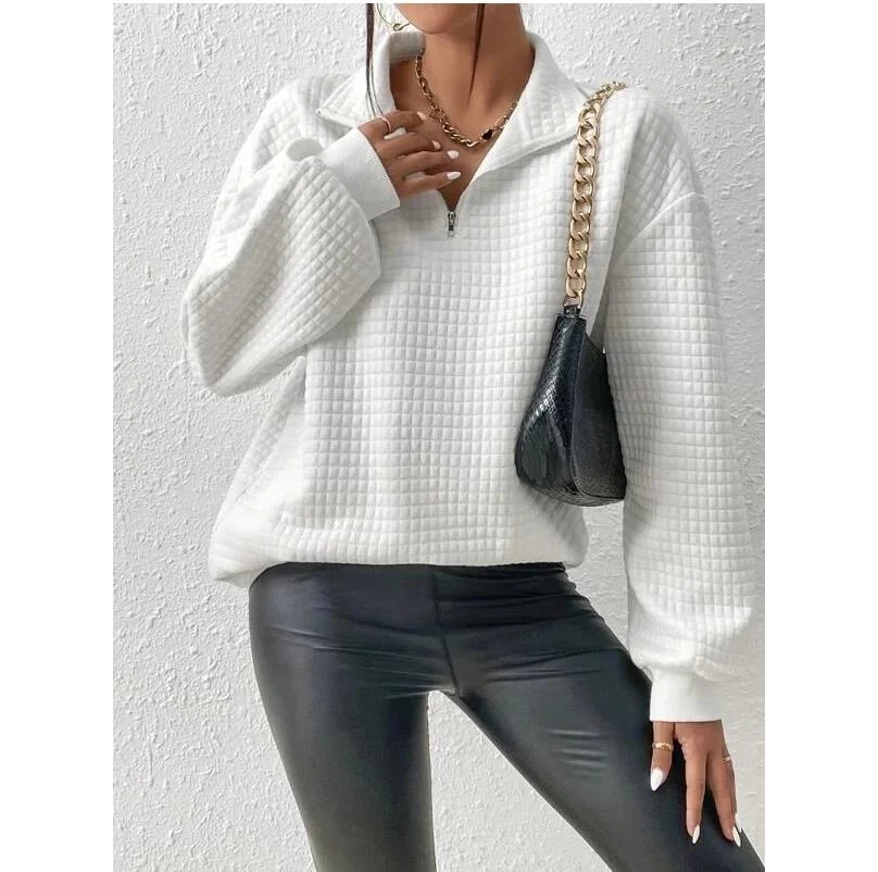 Chic Colorblock Stand Collar Pullover Sweater