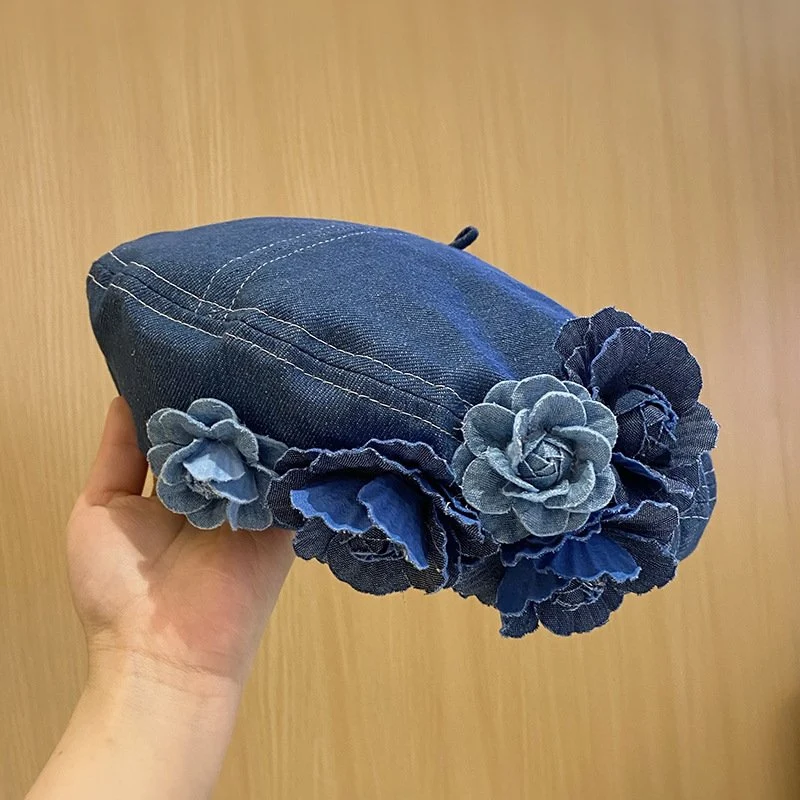 Chic Denim Beret