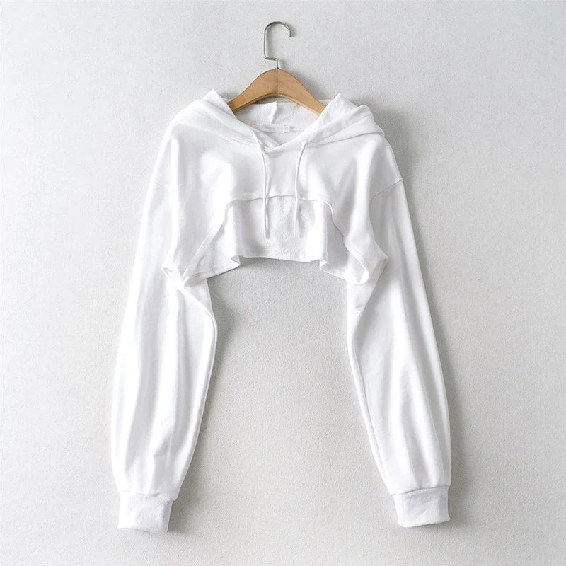 Chic Irregular Cropped Long-Sleeve Top