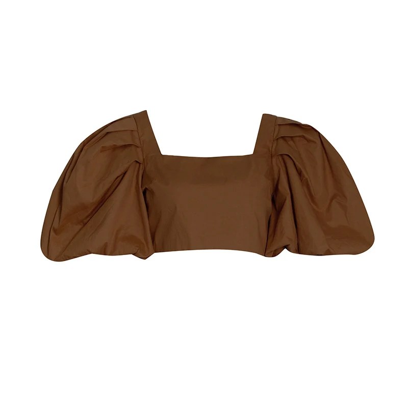 Chic Square Collar Bubble Sleeve Top