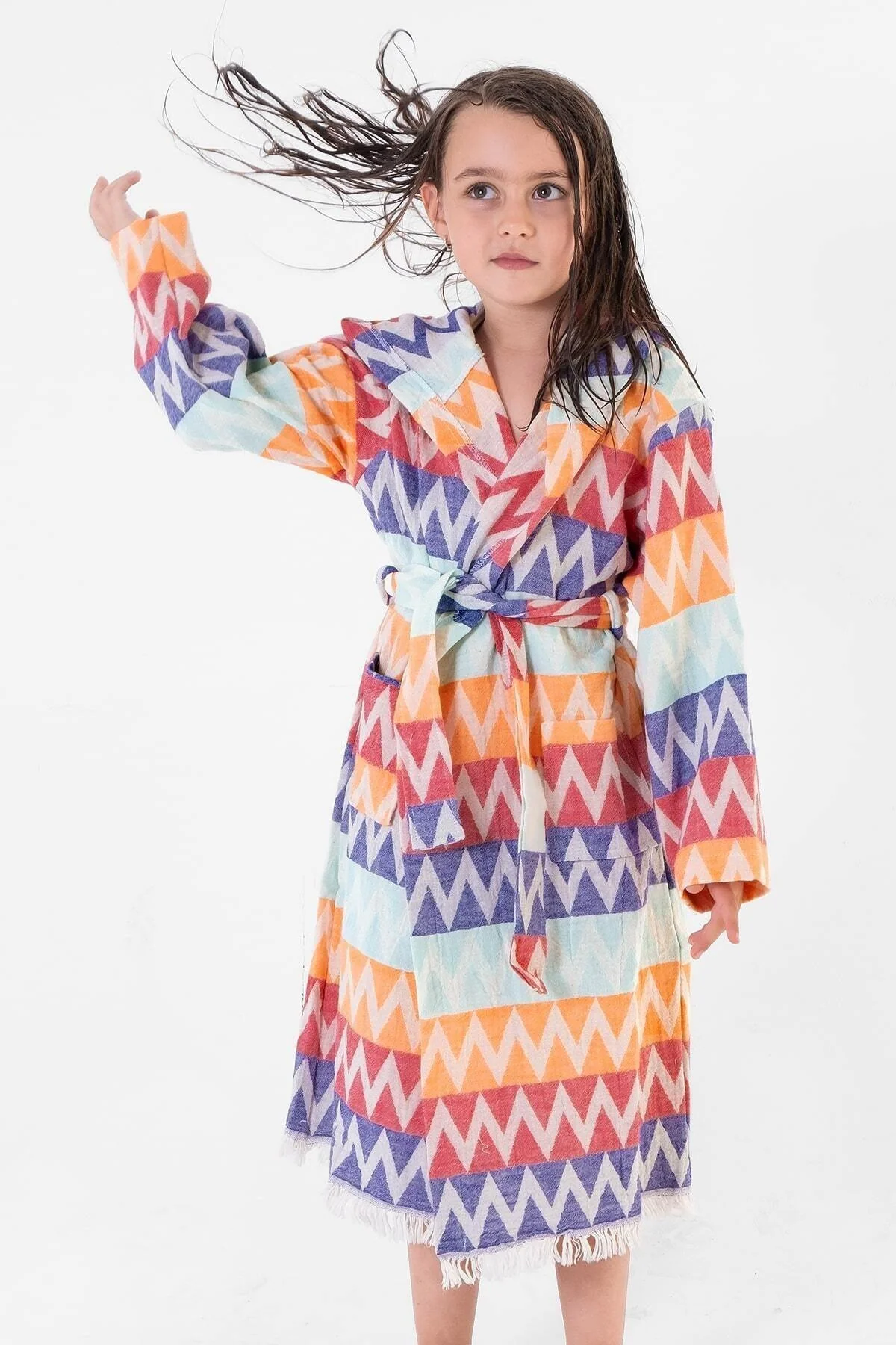 Children’s cotton hooded beach and bath robe