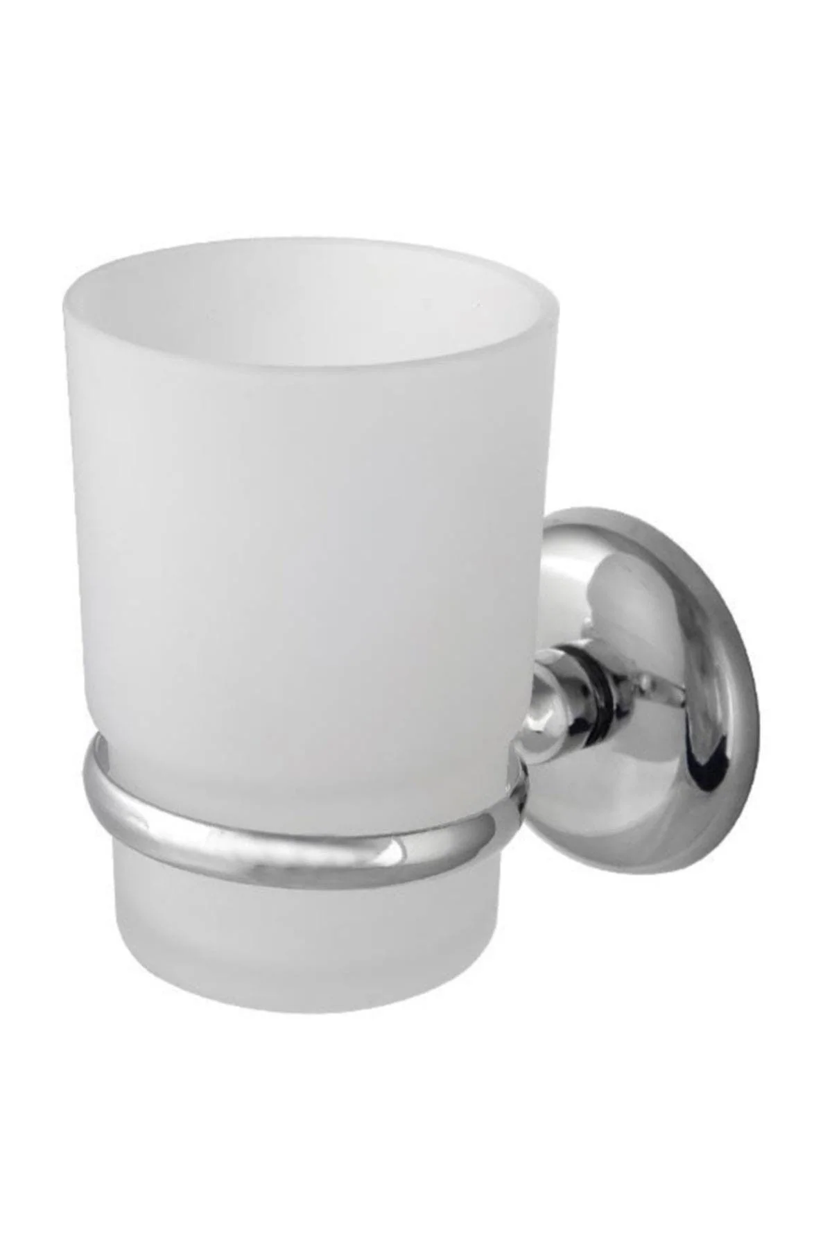 Chrome toothbrush holder with mounting hardware