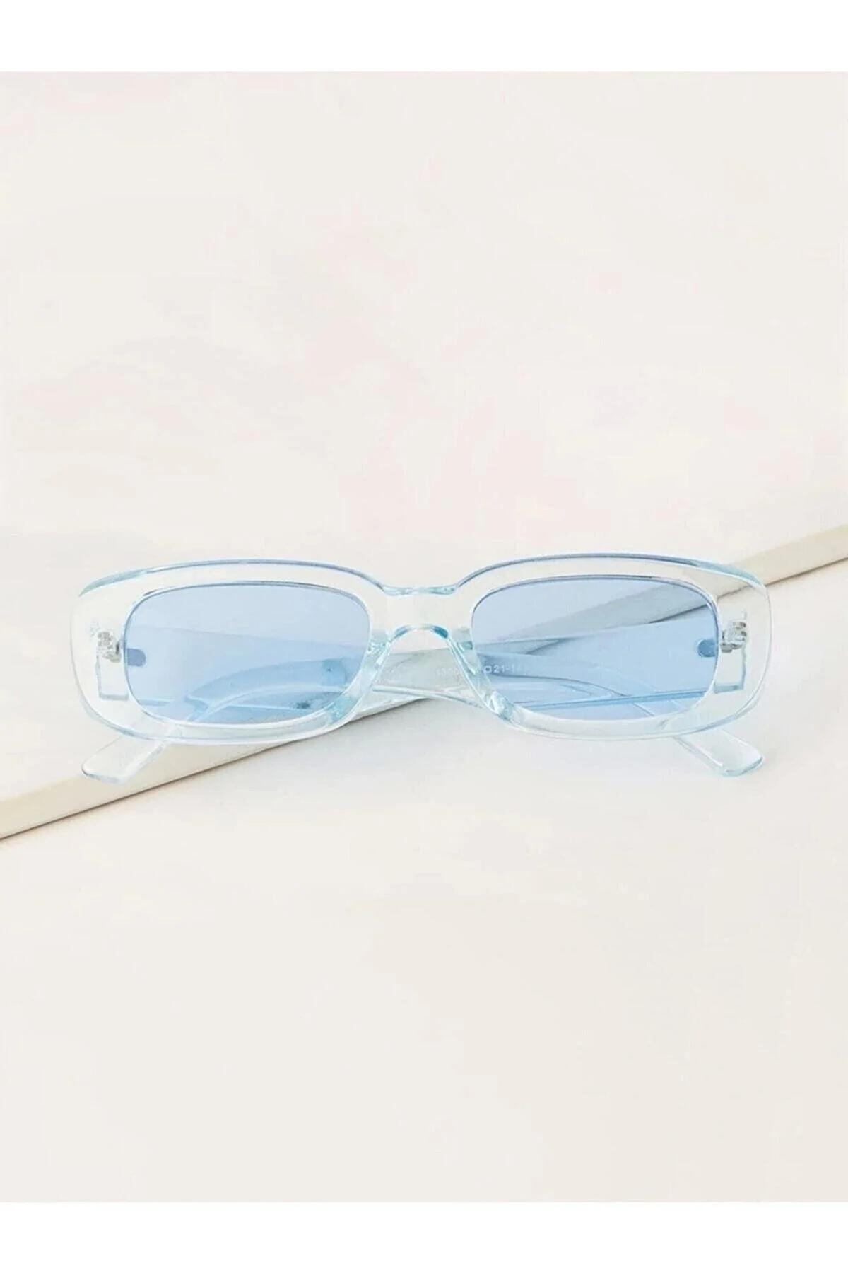Blue Transparent Oversized Sunglasses with UV400 Protection