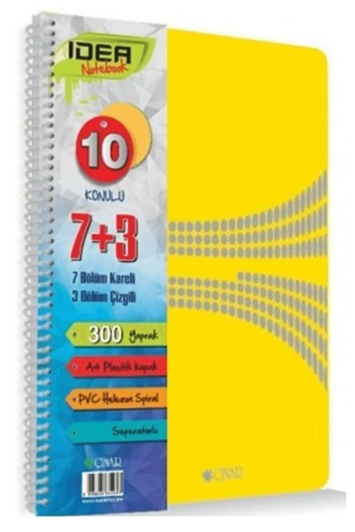 A4 Spiral Notebook with 10 Sections and 300 Sheets