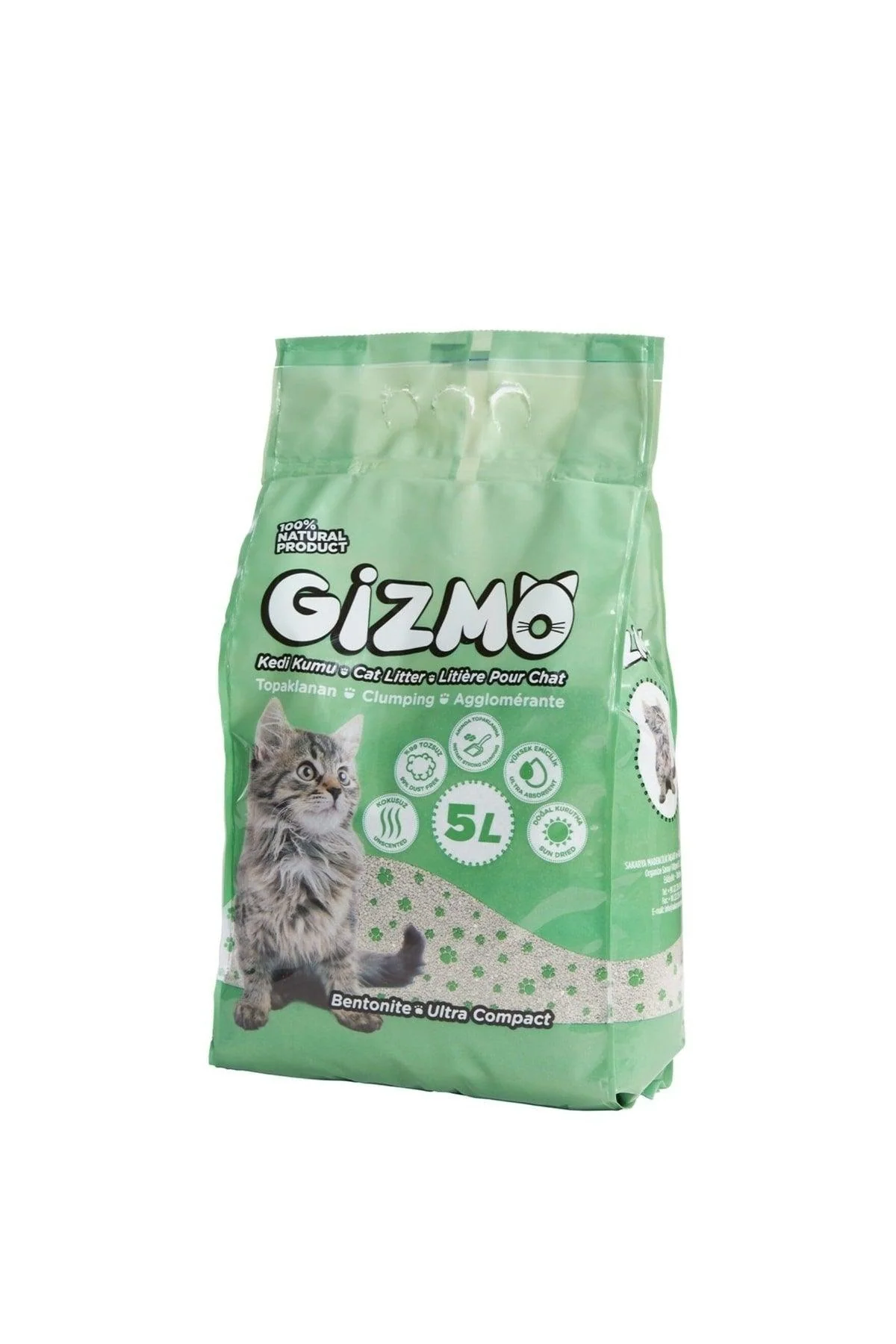 Natural Clumping Cat Litter - Bentonite Mineral Litter with Strong Odor Control