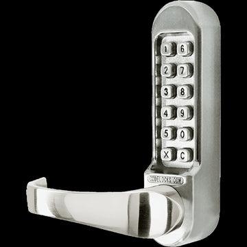 Stainless steel U-shaped door pusher fitting for left or right DIN mounting