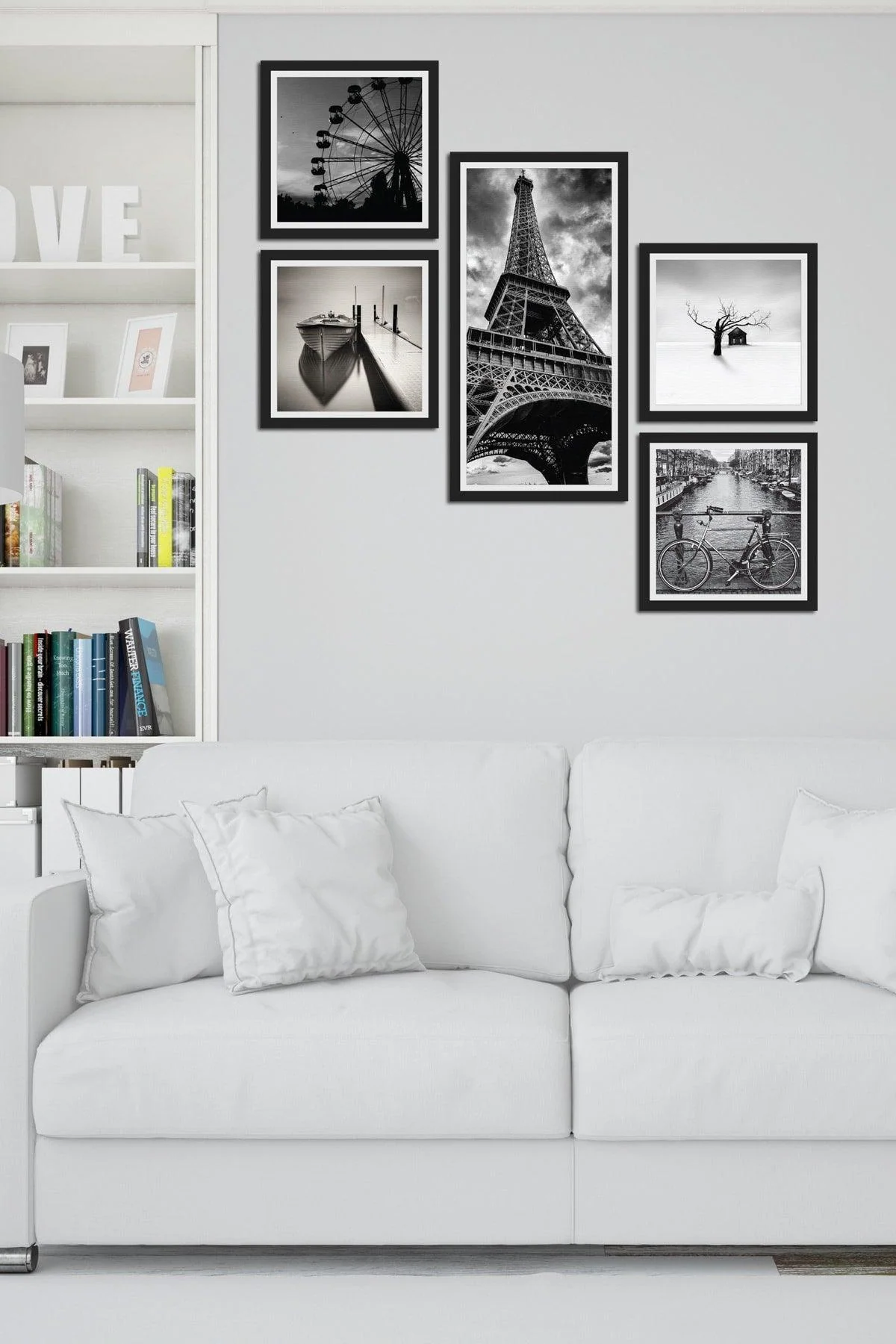5-Piece Collage Wall Art Set with High-Resolution Printing on MDF