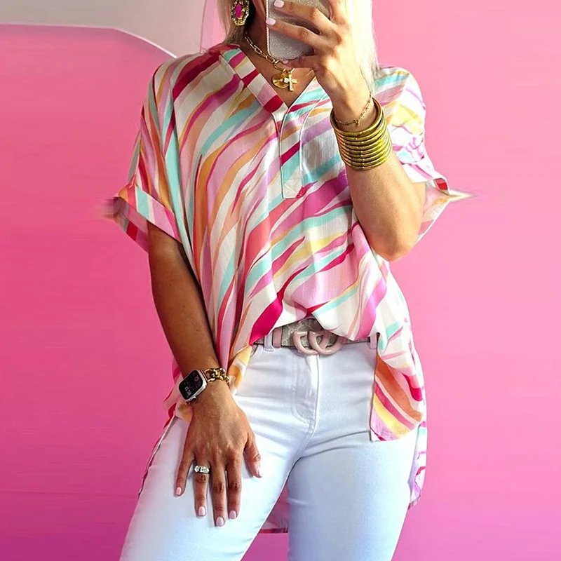 Color Blocking Half Sleeve Top