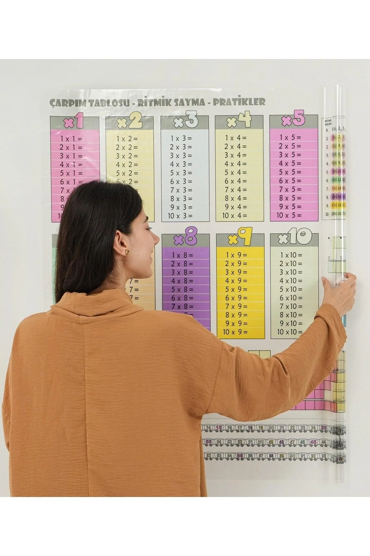 Colorful Multiplication Table Wall Sticker 100 × 100 cm