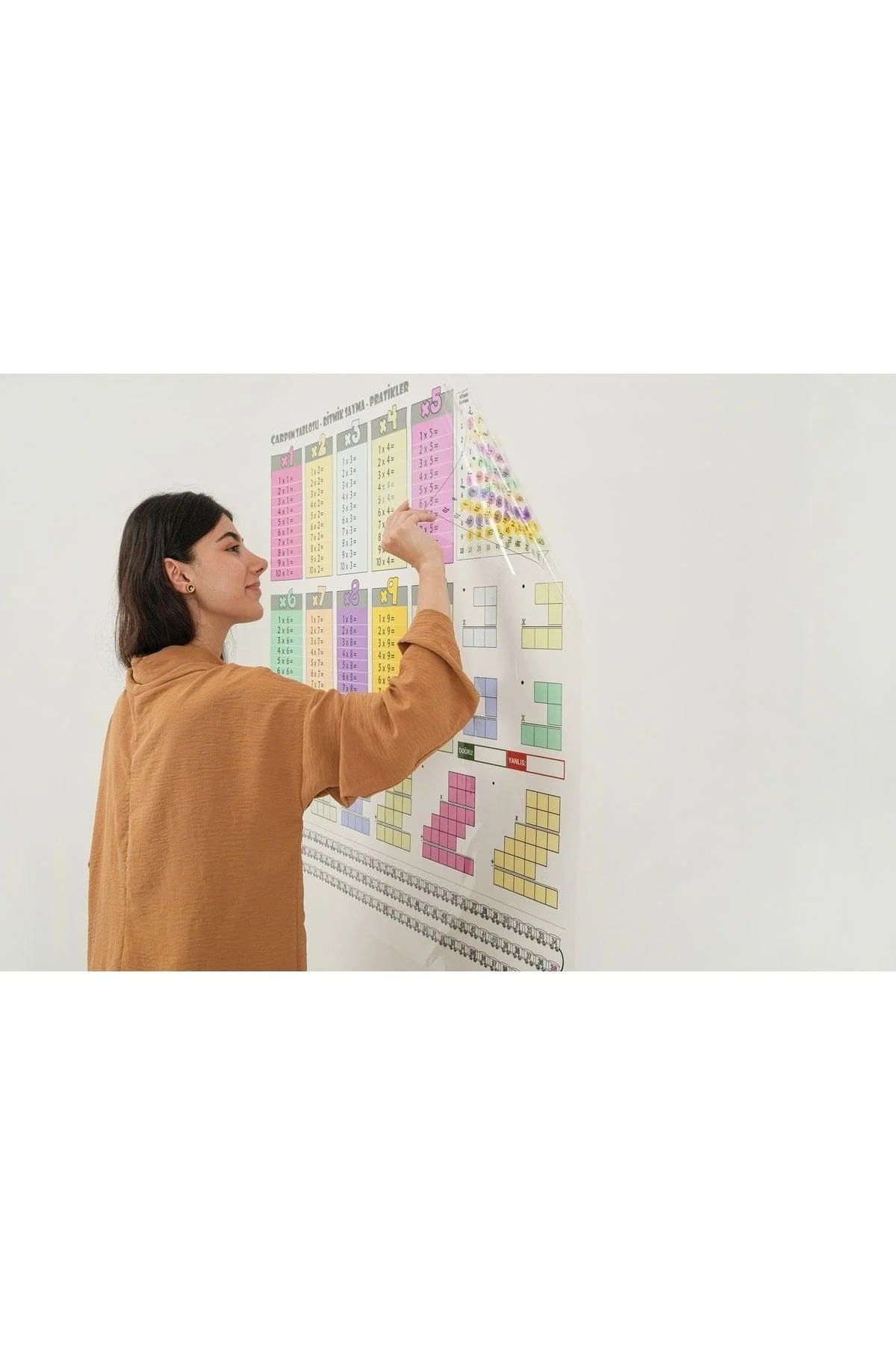 Colorful Multiplication Table Wall Sticker 100 × 100 cm