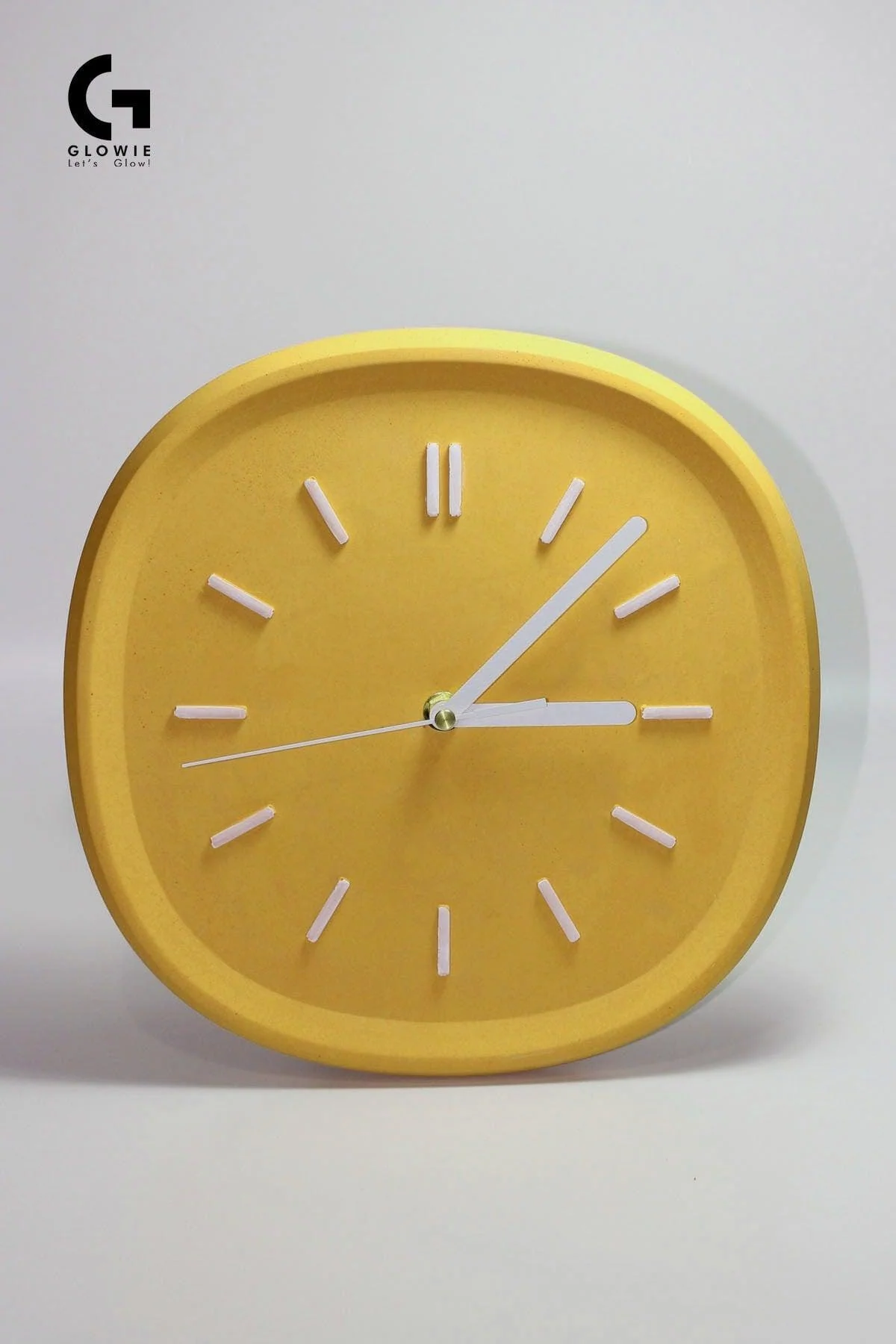 Yellow Concrete Square Wall Clock – 26 cm