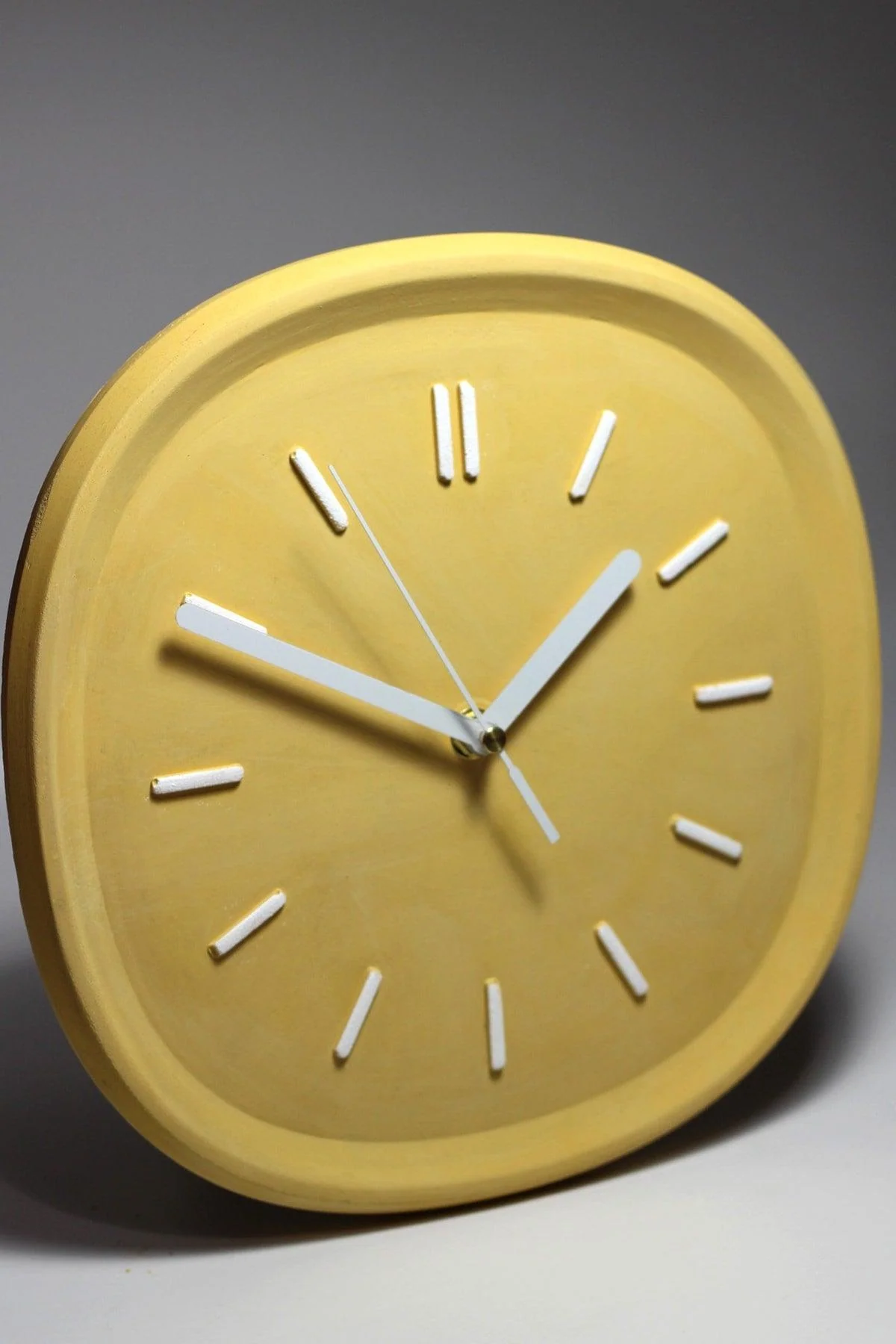 Yellow Concrete Square Wall Clock – 26 cm