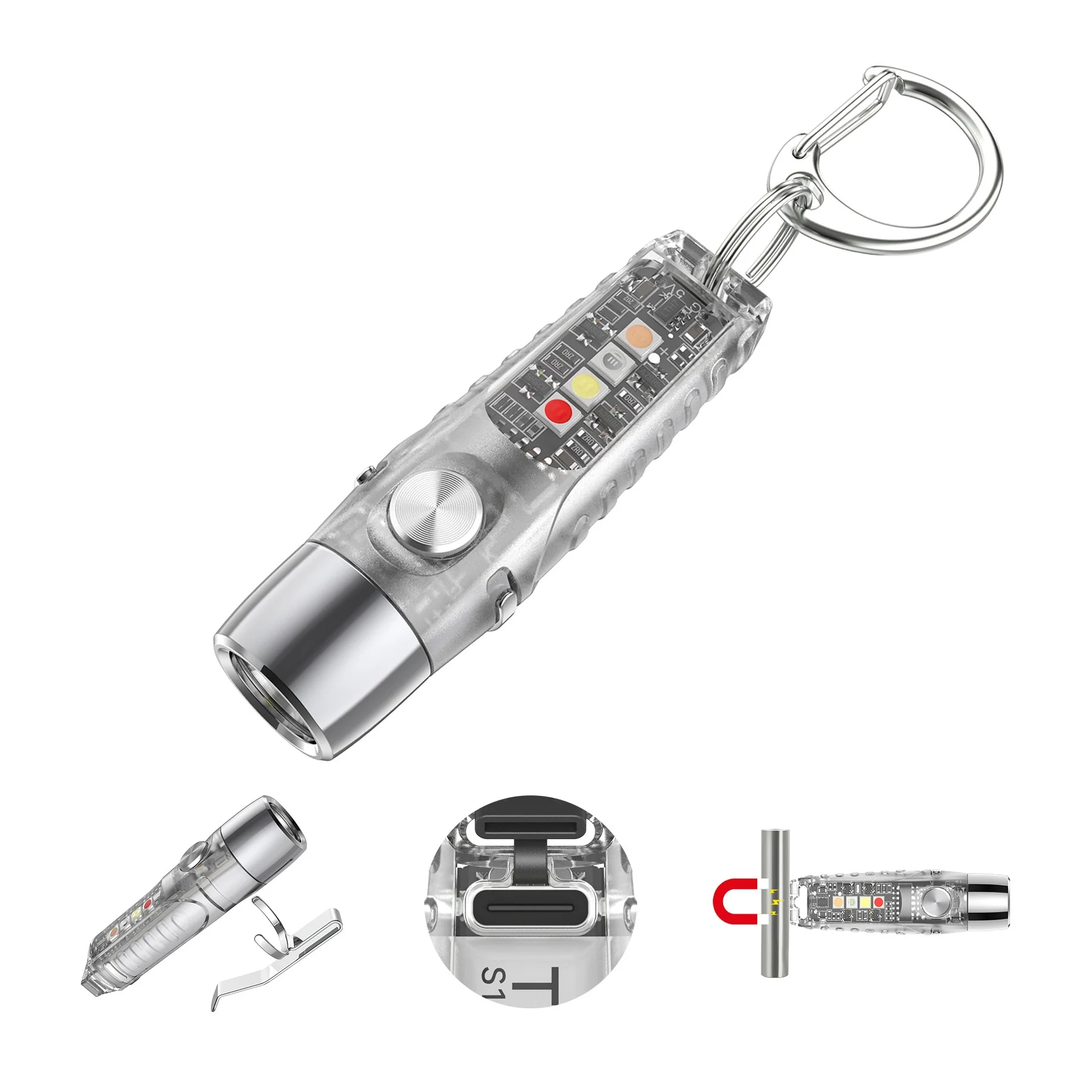 Compact Keychain Flashlight with UV Light