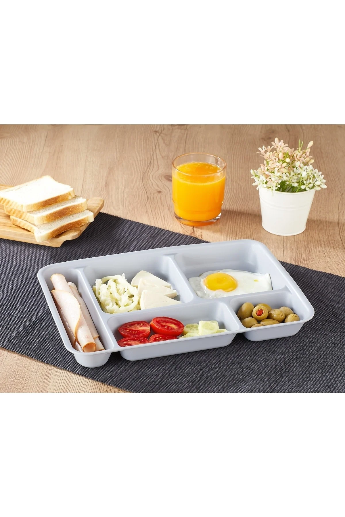 Multi-compartment plate for diet and breakfast meals