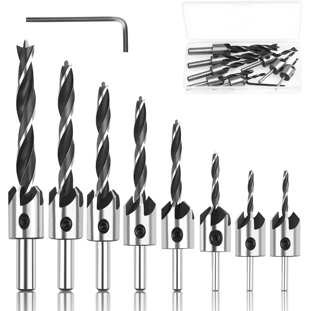 Complete Woodworking Countersink Bit Set - 10pc