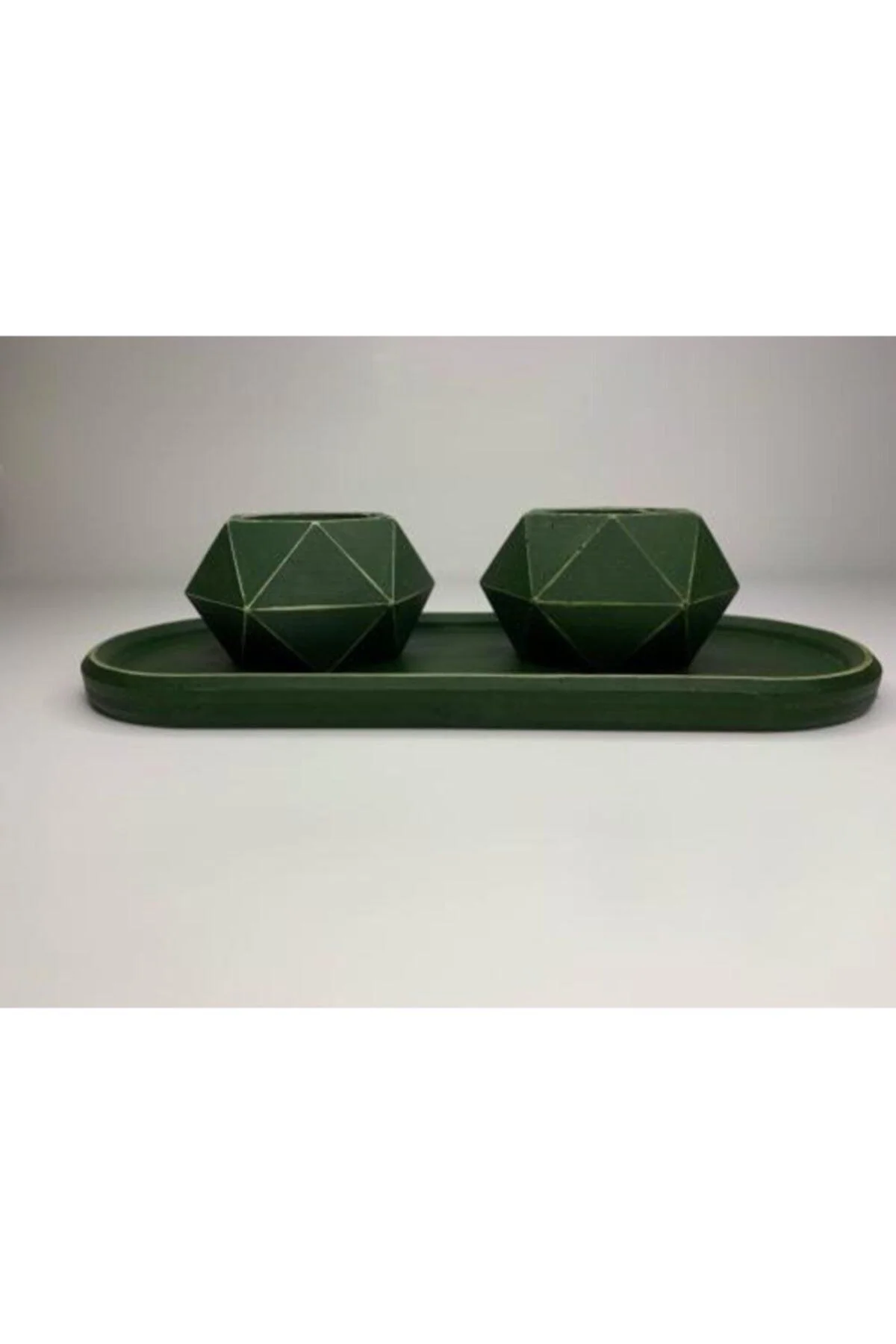 Handmade Concrete Home Décor Set – Tray, Candle Holder & Accessories
