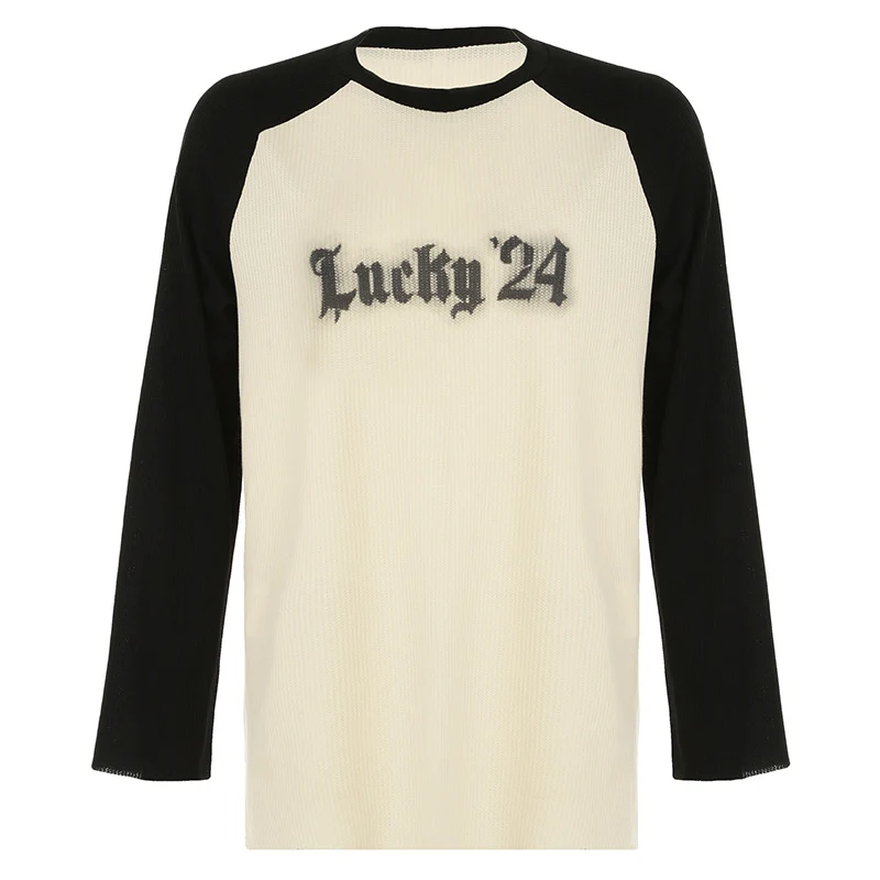 Contrast Raglan Sleeve Waffle Sweatshirt