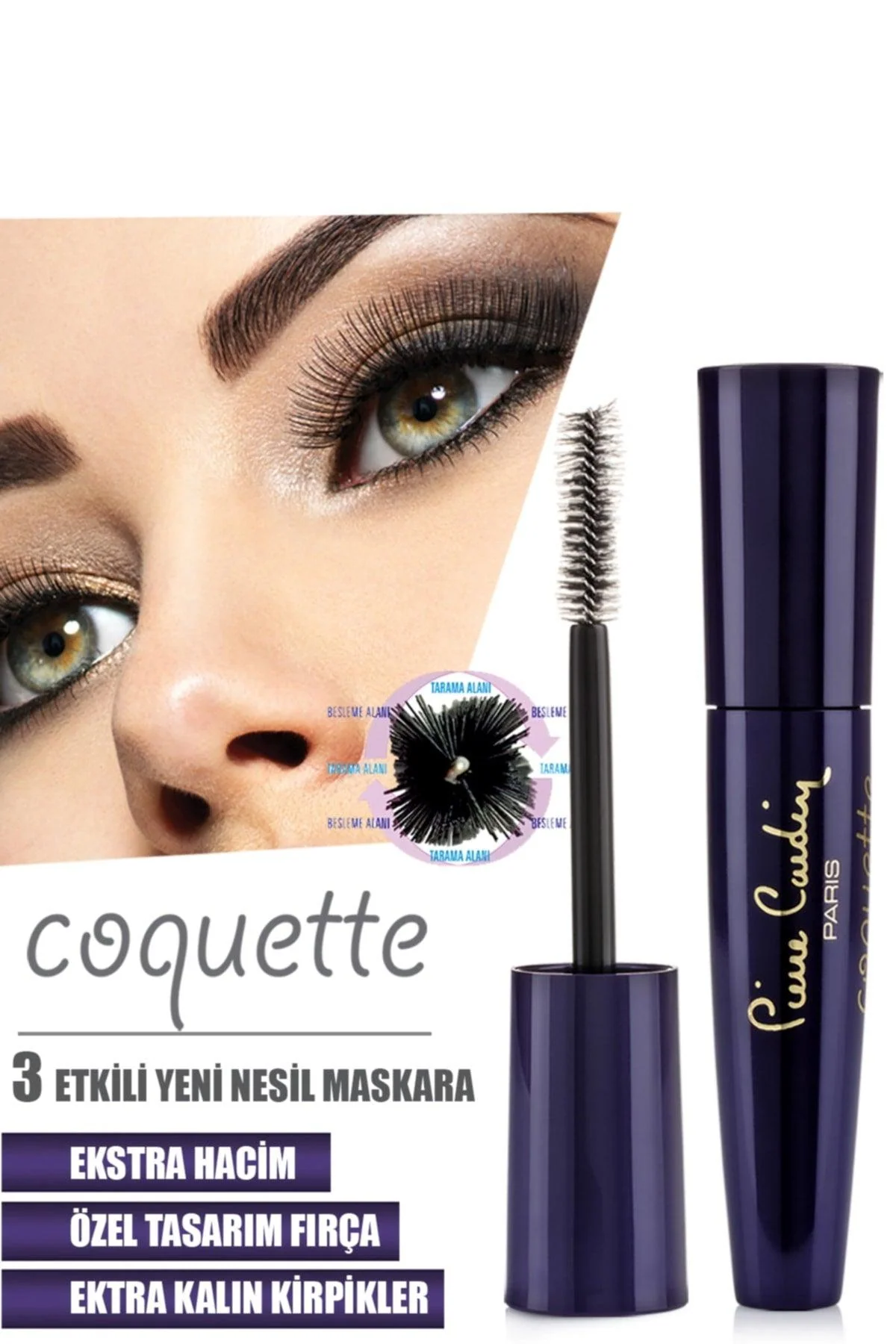 Volume Mascara – Triple‑Effect Brush for Defined, Curled, and Thick Lashes