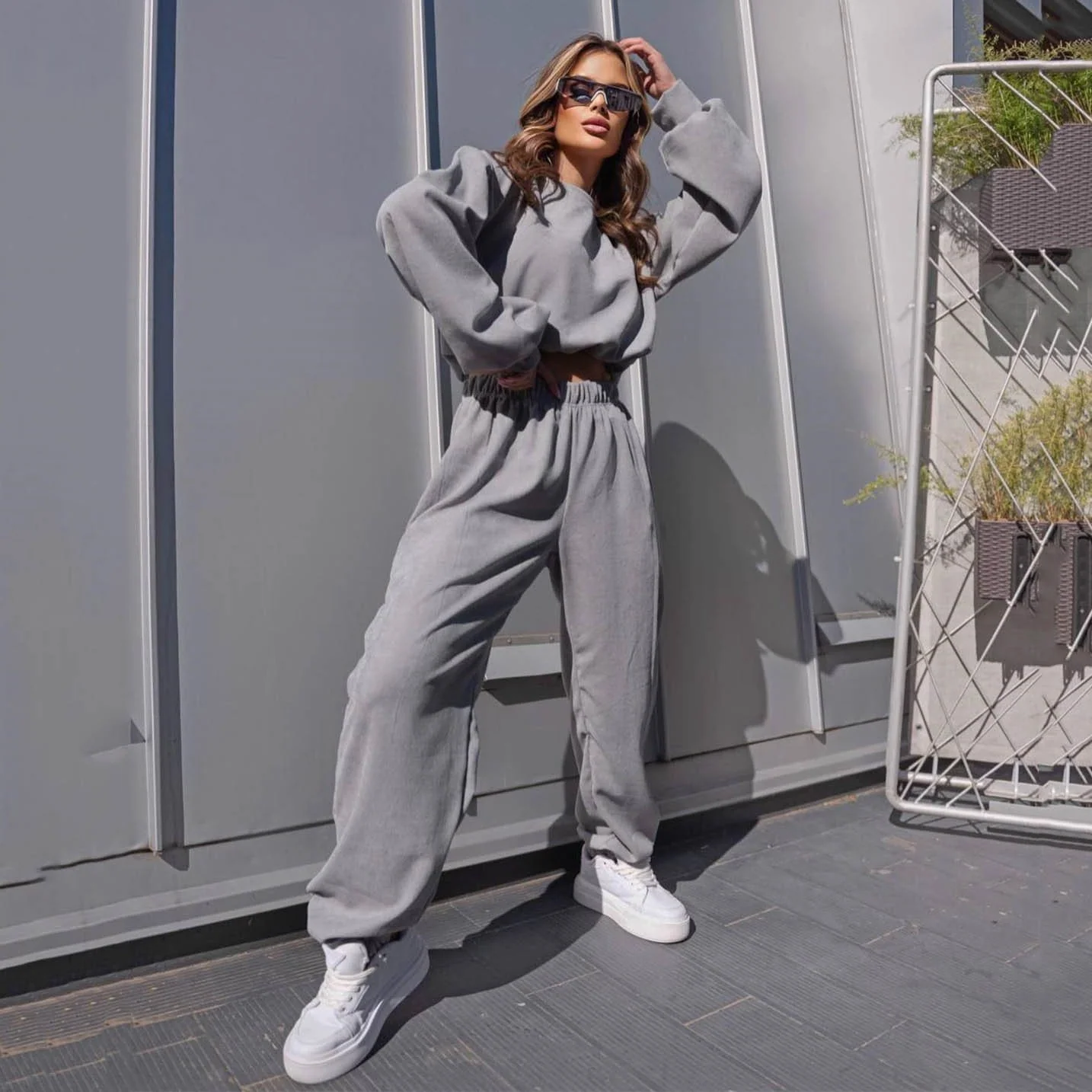Corduroy Long Sleeve Pullover Set