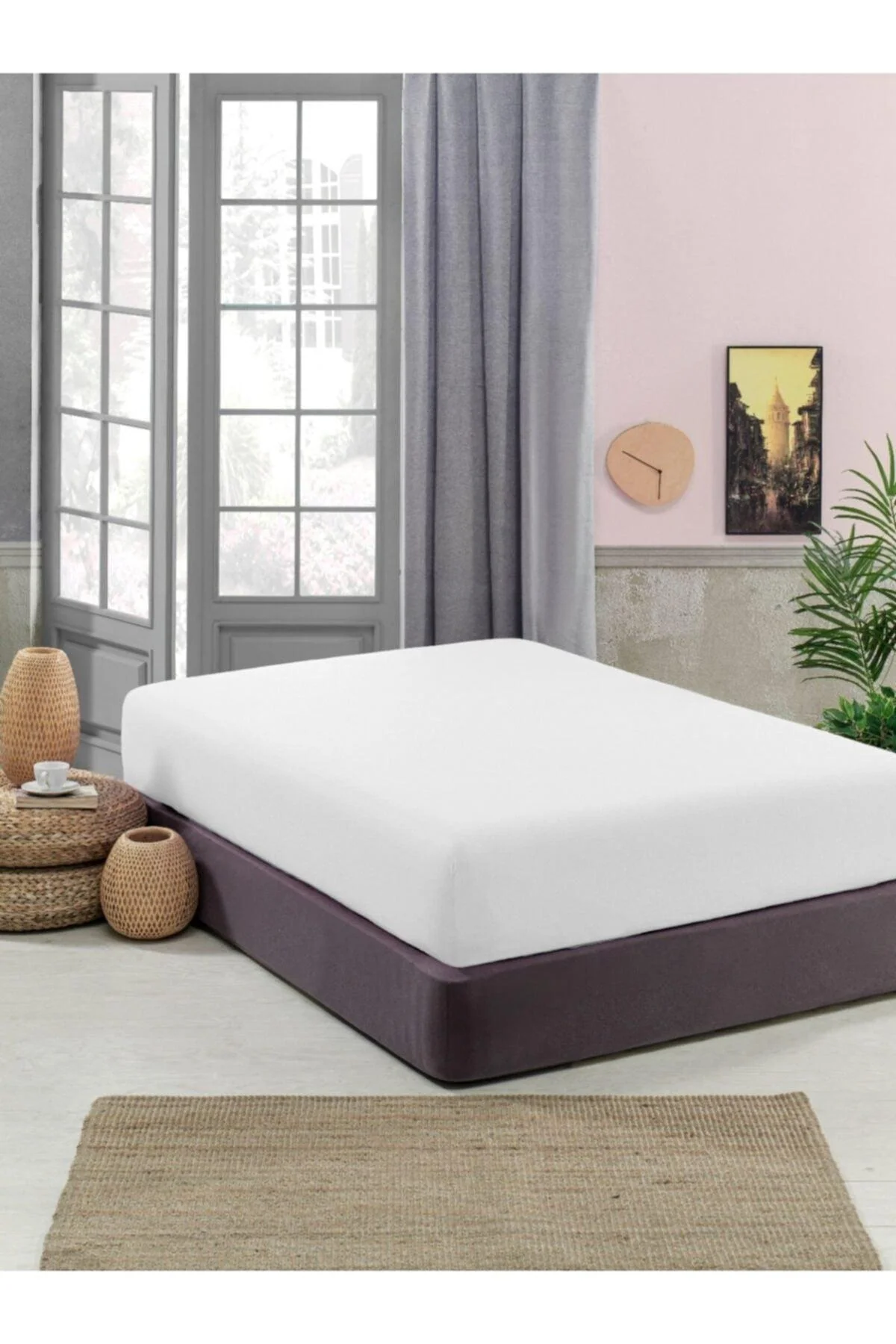 100% cotton single elastic bed sheet 100x200 cm with extra coverage