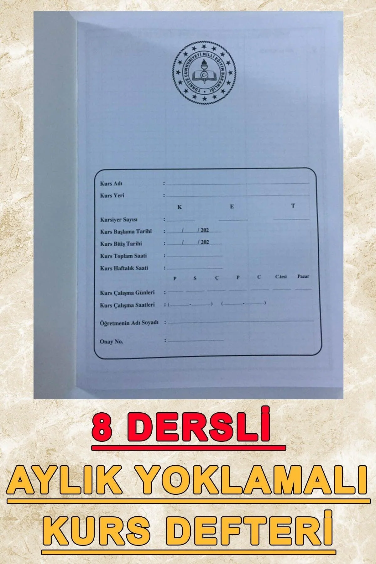 Educational Course Book – 8 Lesson Curriculum with Attendance Tracker (108 Days)