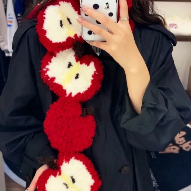 Cozy Apple Stitching Scarf for Winter