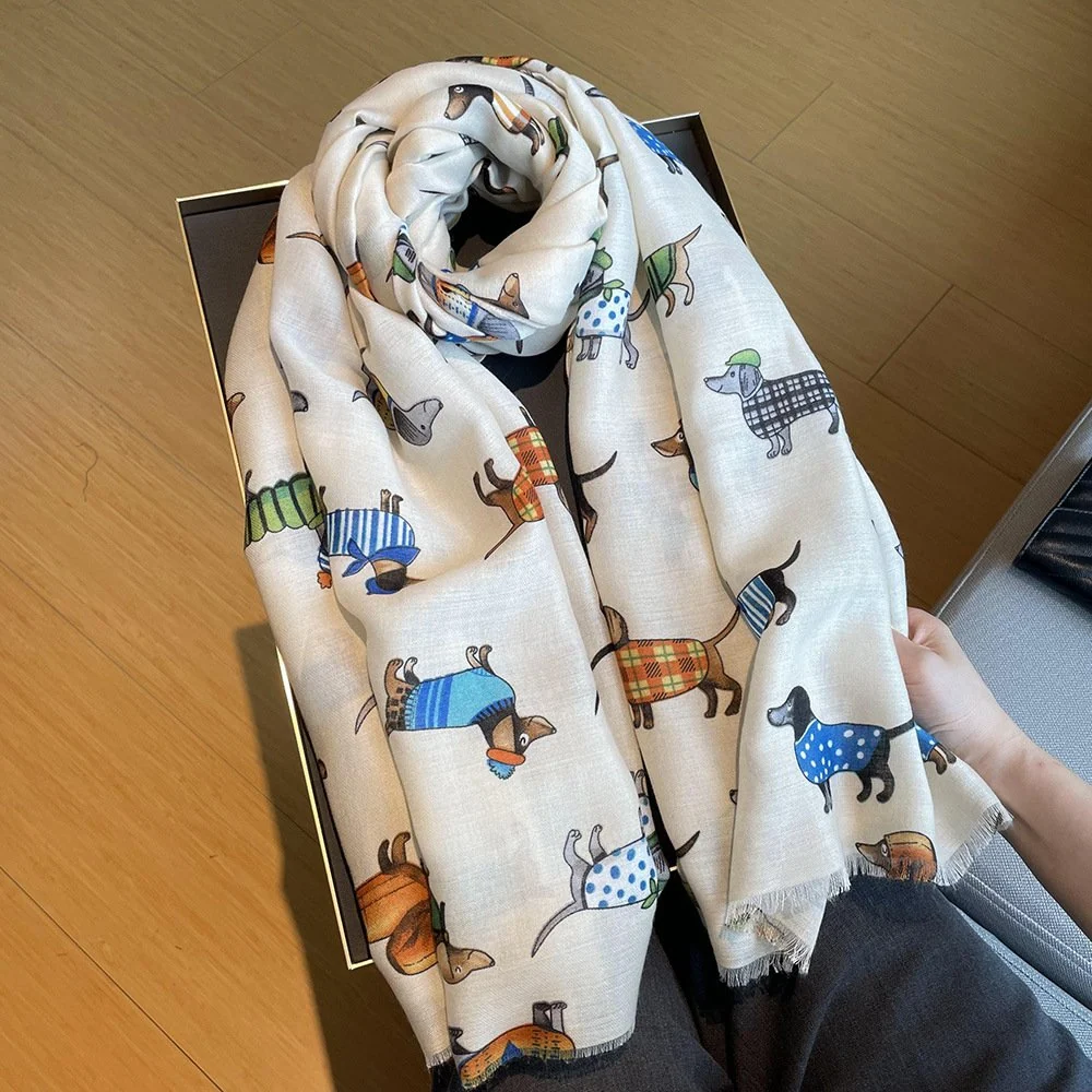 Cozy Dog Pattern Scarf
