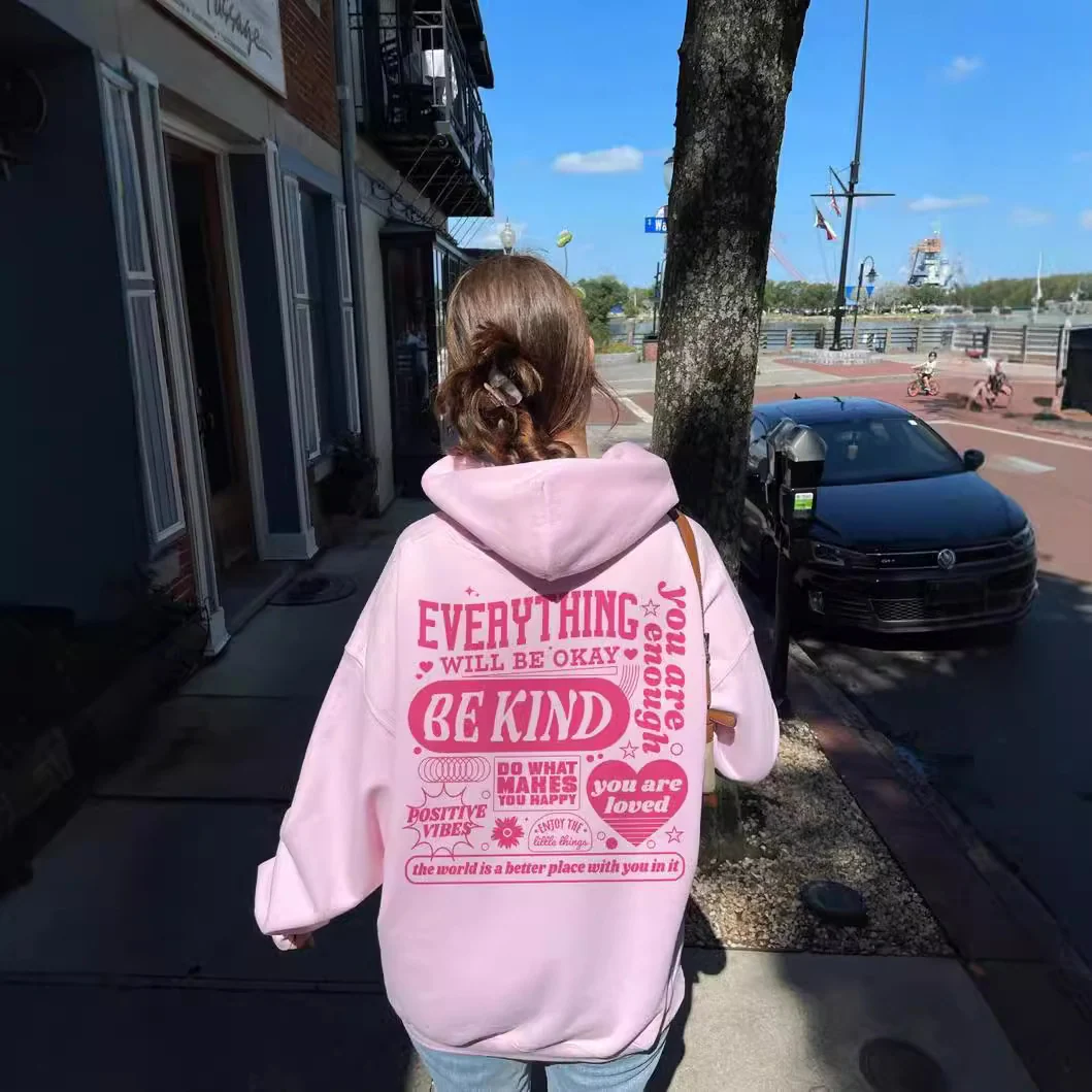 Cozy Drop-Shoulder Embroidered Pullover Hoodie