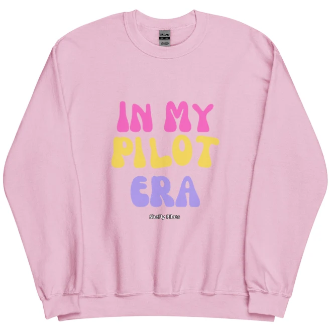 Cozy Pilot Print Loose Pullover Sweatshirt