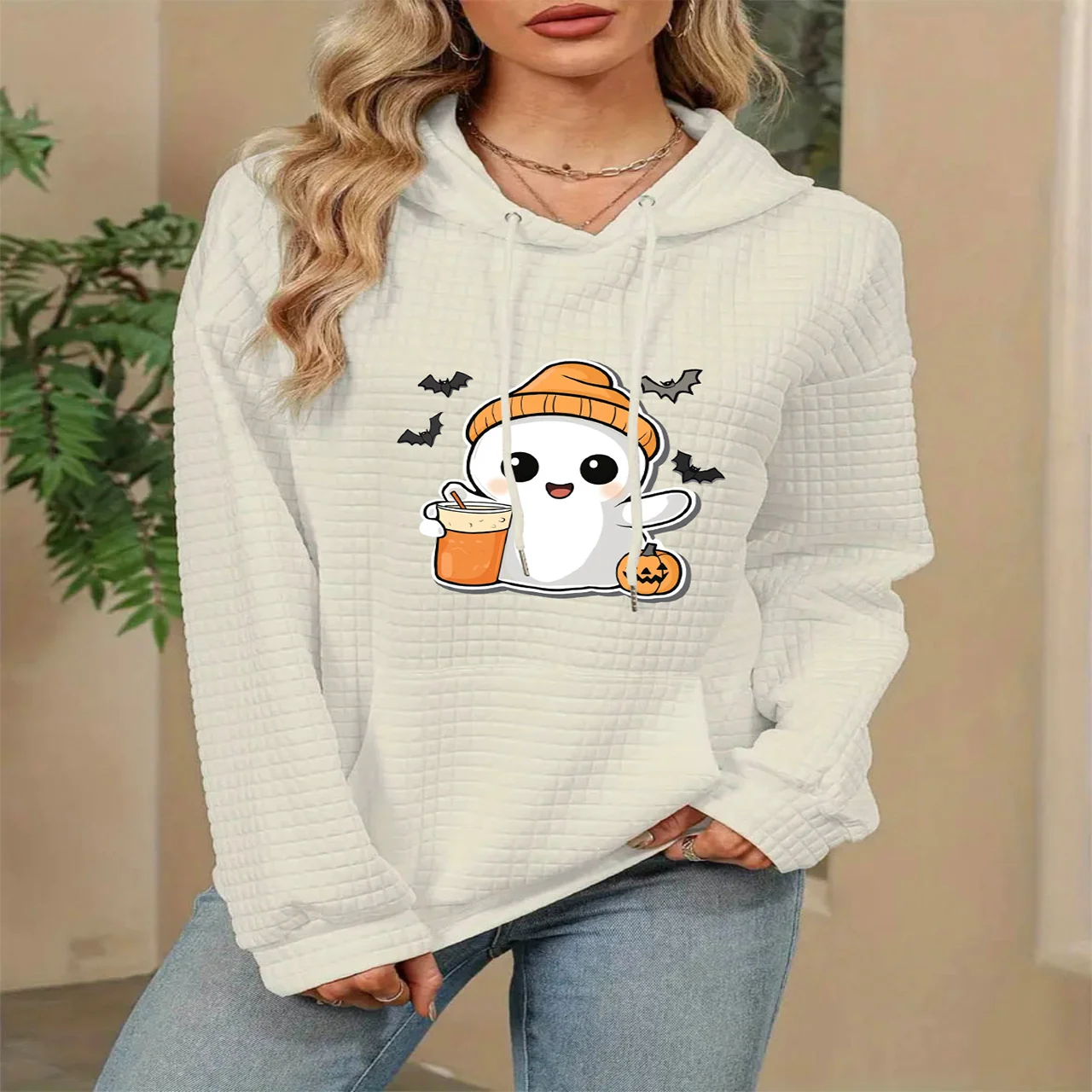 Cozy White Hooded Sweater