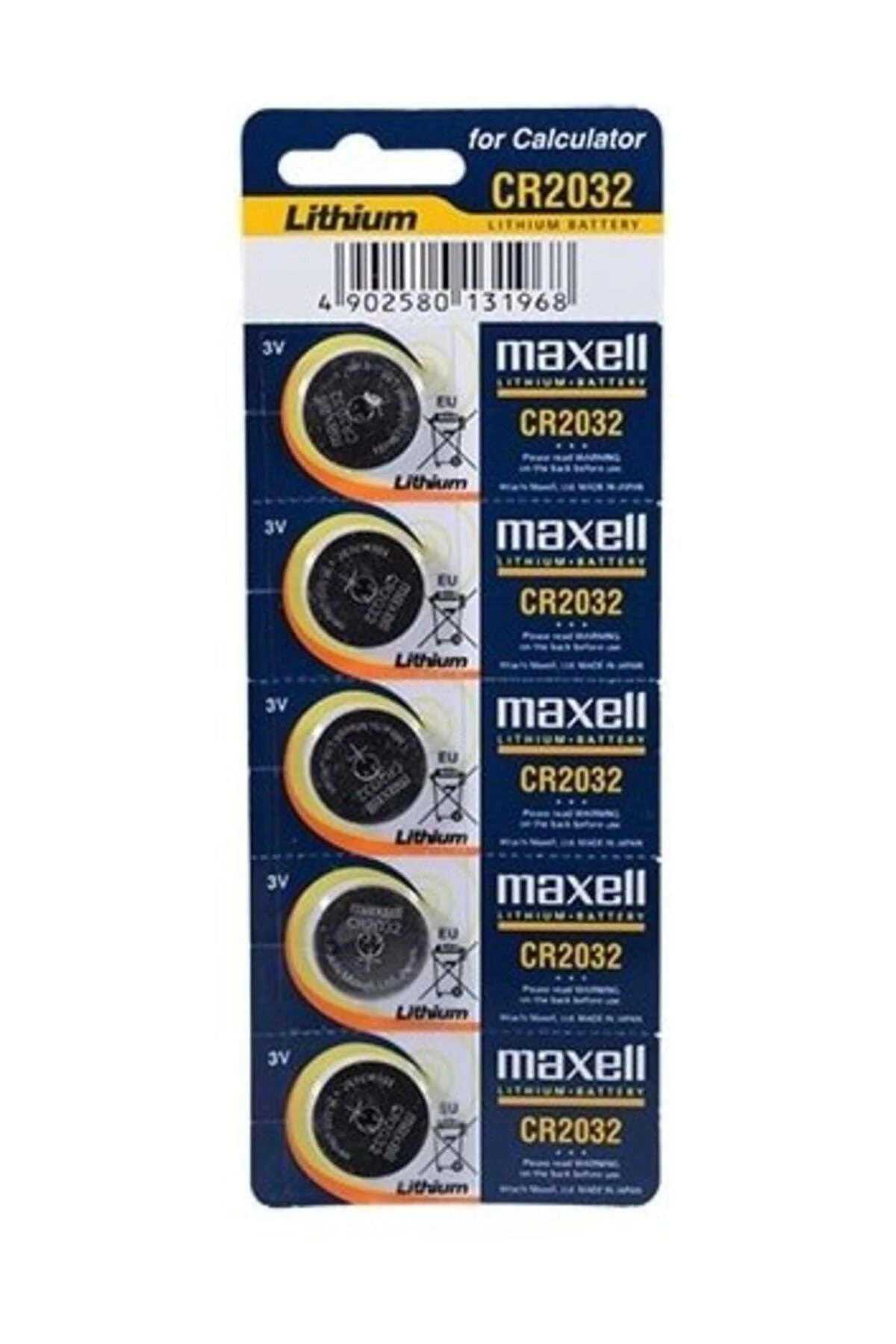 CR2032 lithium battery pack of 5