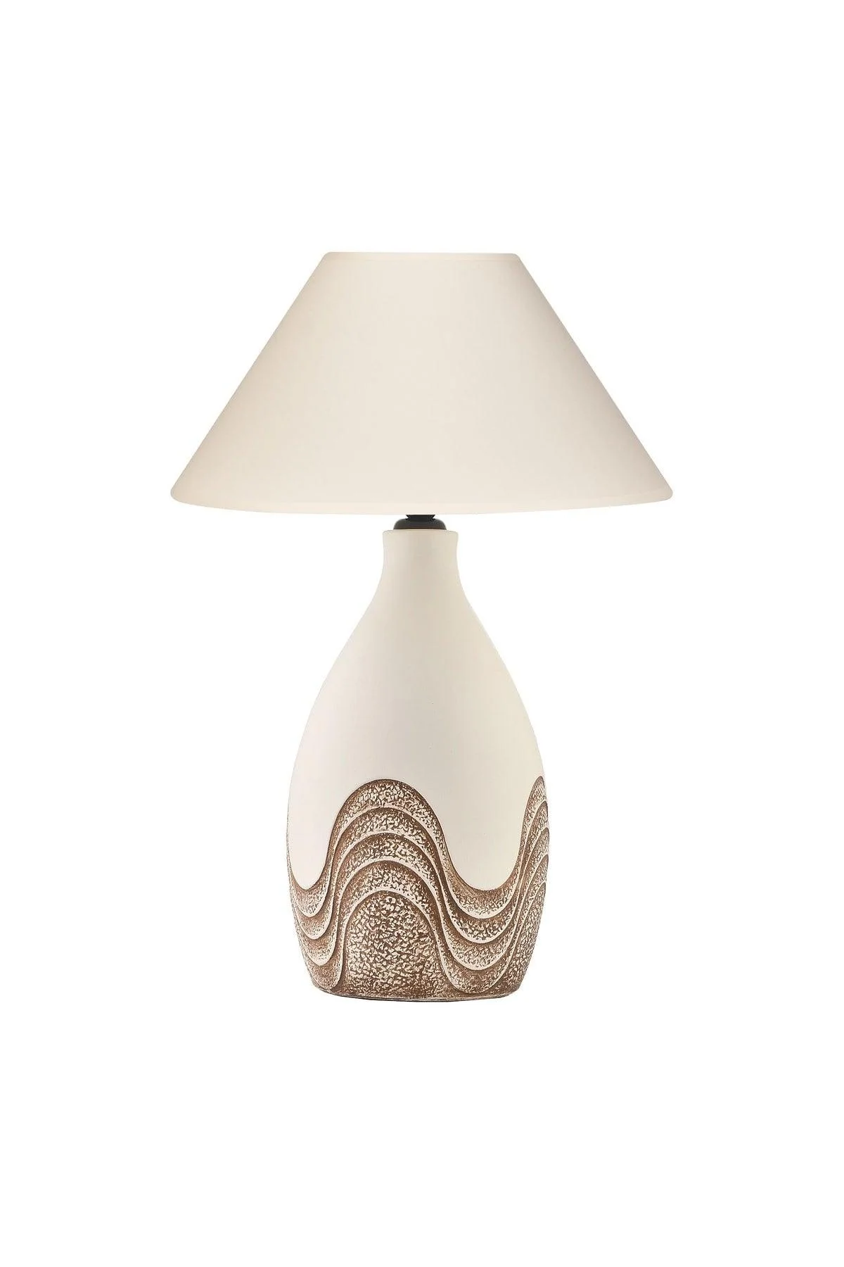 Cream wavy ceramic table lamp with E27 socket