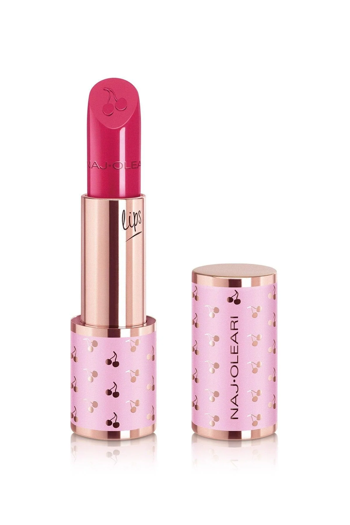 Hydrating raspberry creamy lipstick with glossy sheen