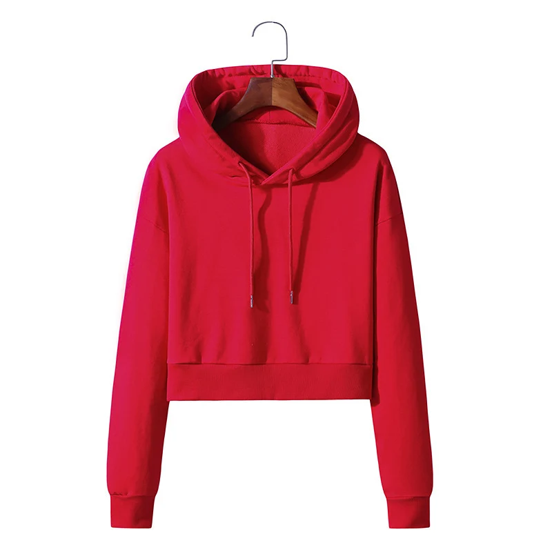 Cropped Cotton Hooded Pullover Sweater