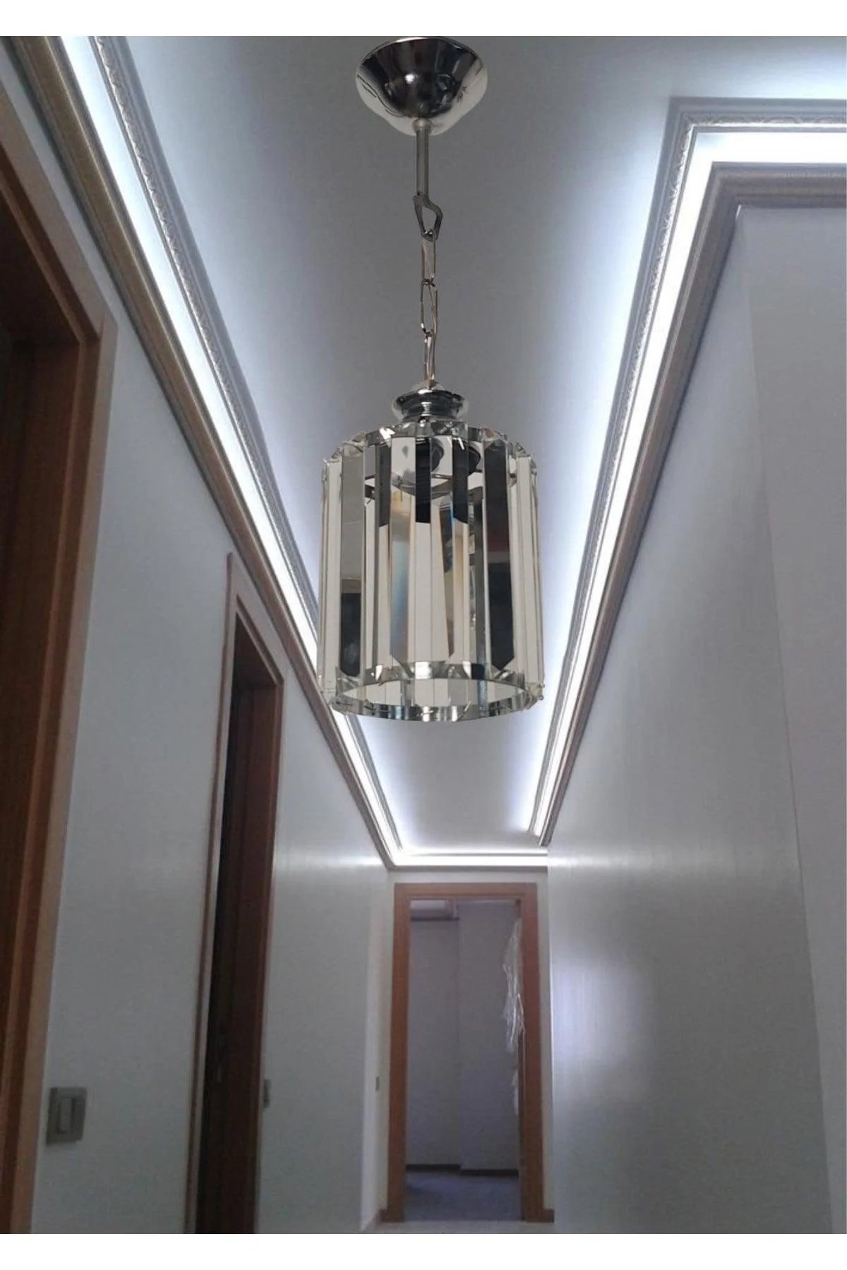 Chrome Crystal Chandelier Pendant Light with E27 Socket