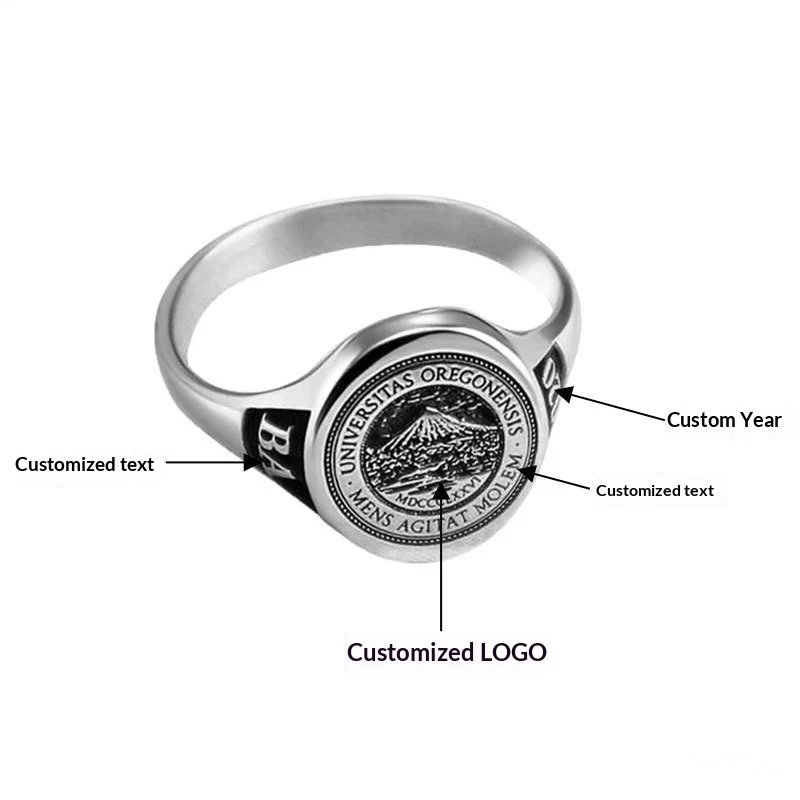 Custom Birthstone Engraved Ring for Her