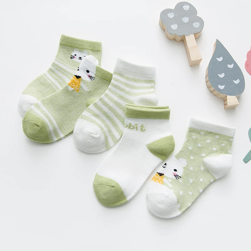 Cute Cartoon Mesh Kids' Socks for Spring