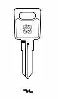 Nickel-plated cylinder key with bright finish for door locks