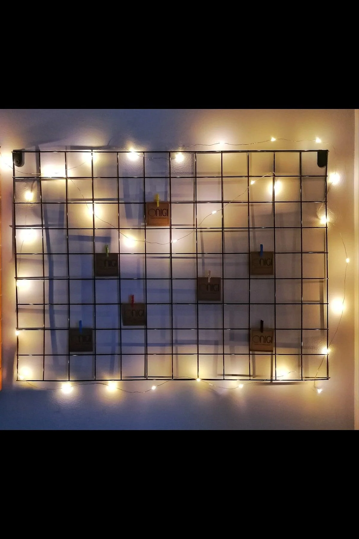 Illuminated Wire Display Panel with LED Light and Hooks
