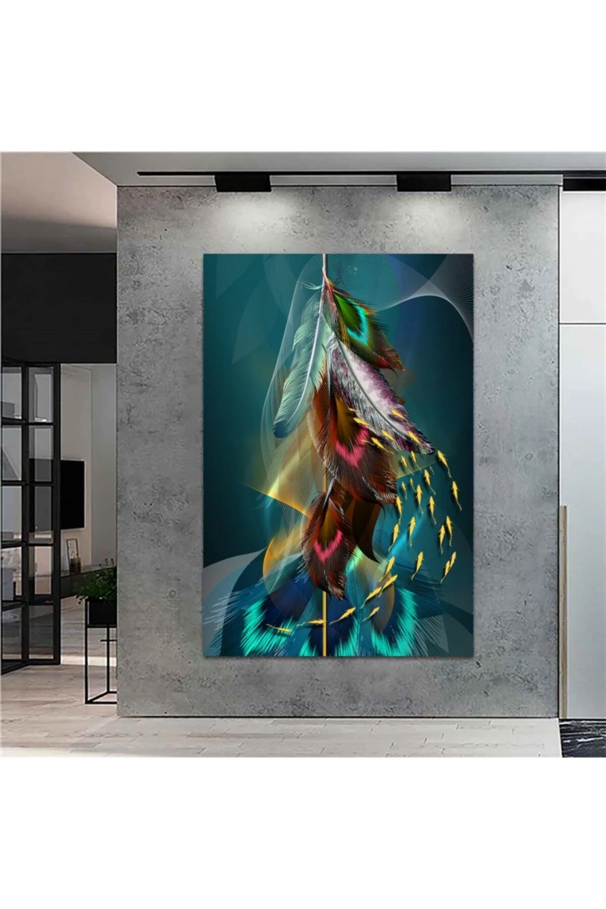Feather Design Canvas Wall Art – Edge‑to‑Edge Print, Ready to Hang