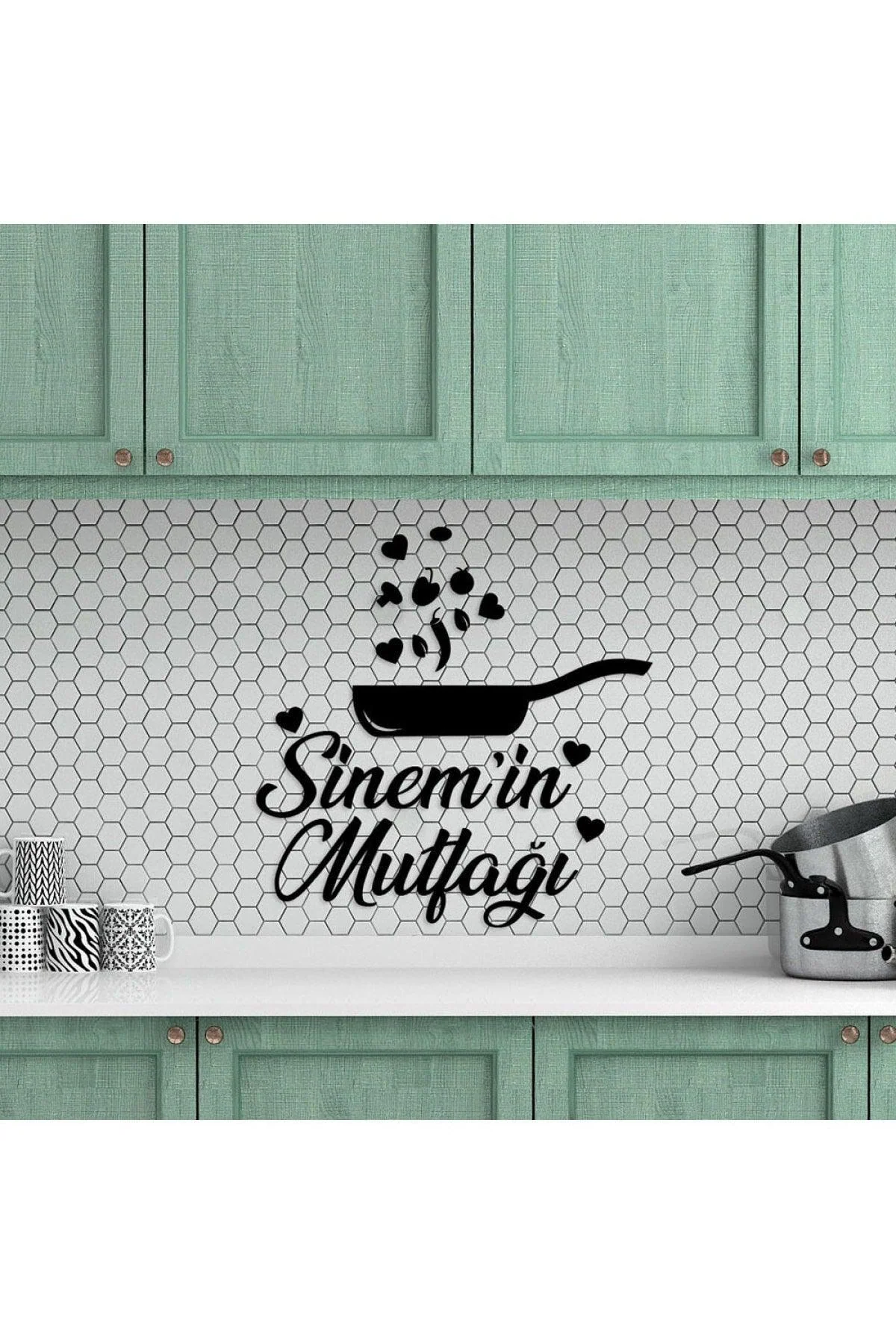 MDF Decorative Kitchen Lettering Sign, 40x40 cm, Easy-Clean Wall Art