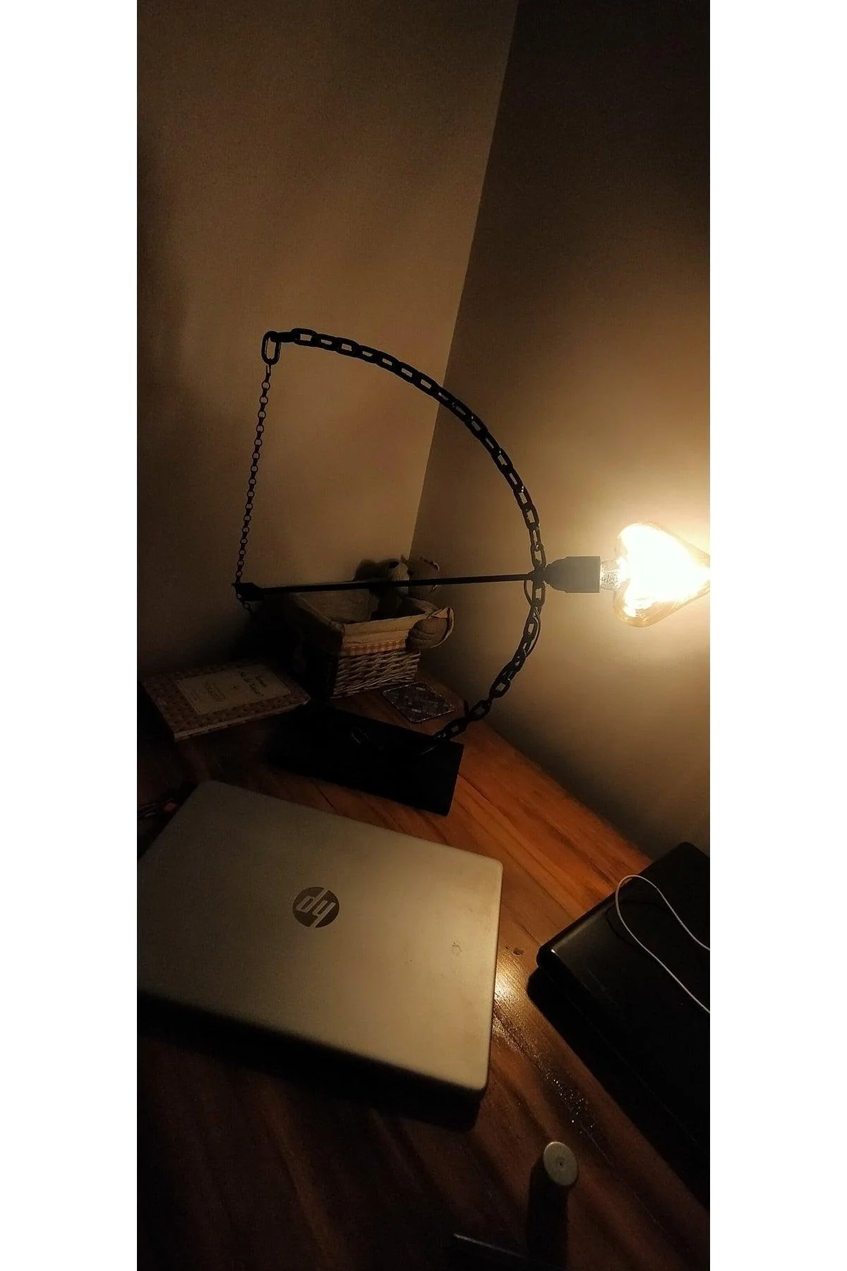 50 cm decorative bow and arrow metal lamp with heart-shaped bulb