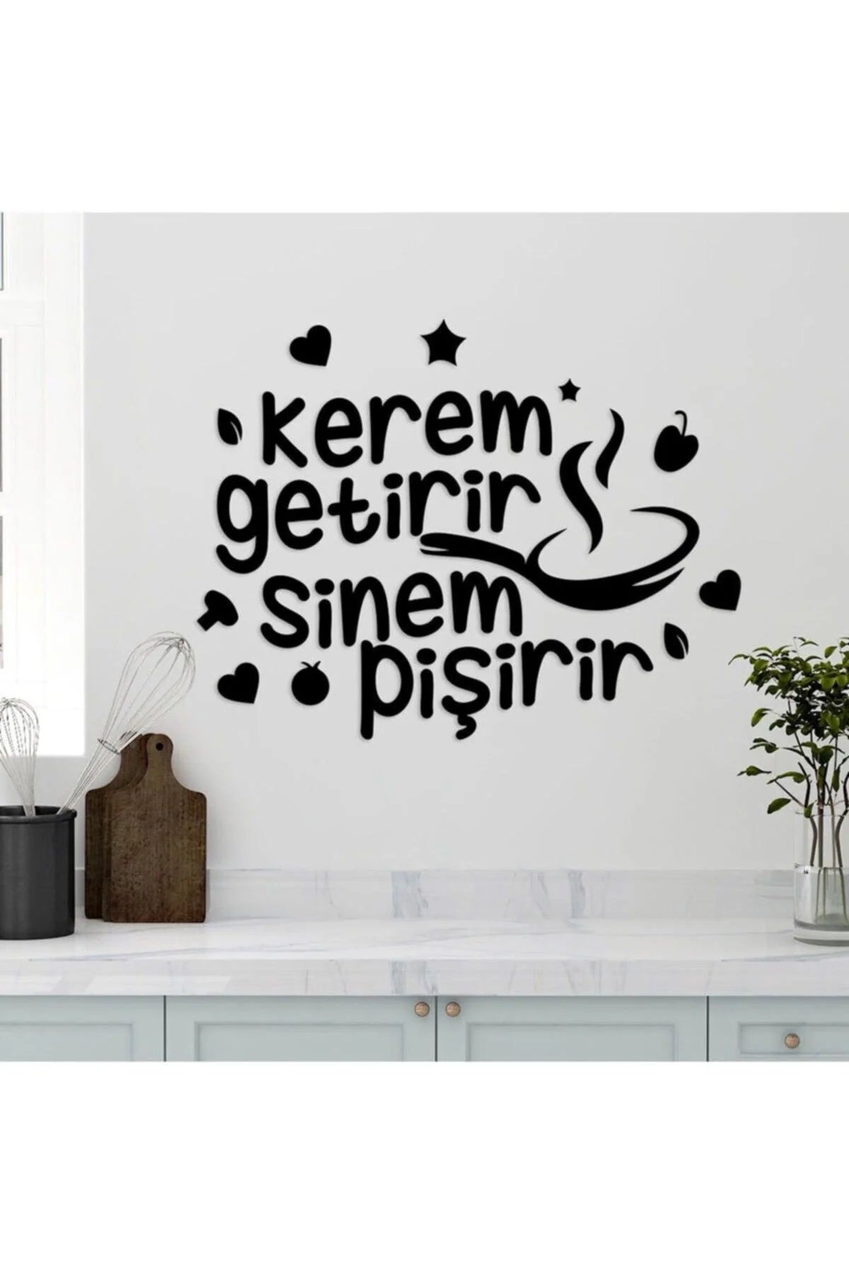 Wall-Mounted Kitchen Name Sign, 40 x 30 cm, Lightweight MDF Decor