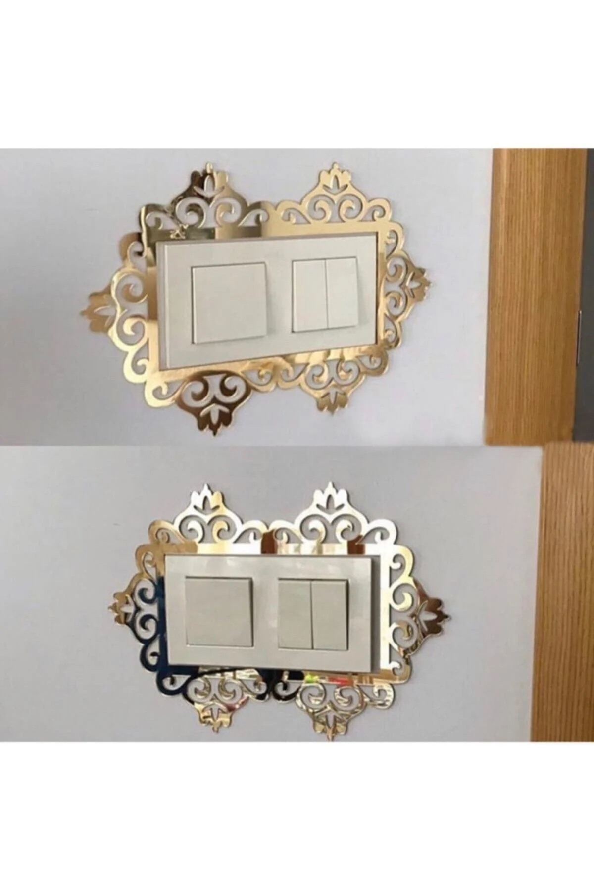Gold‑Framed Double Socket Cover – Plexiglass