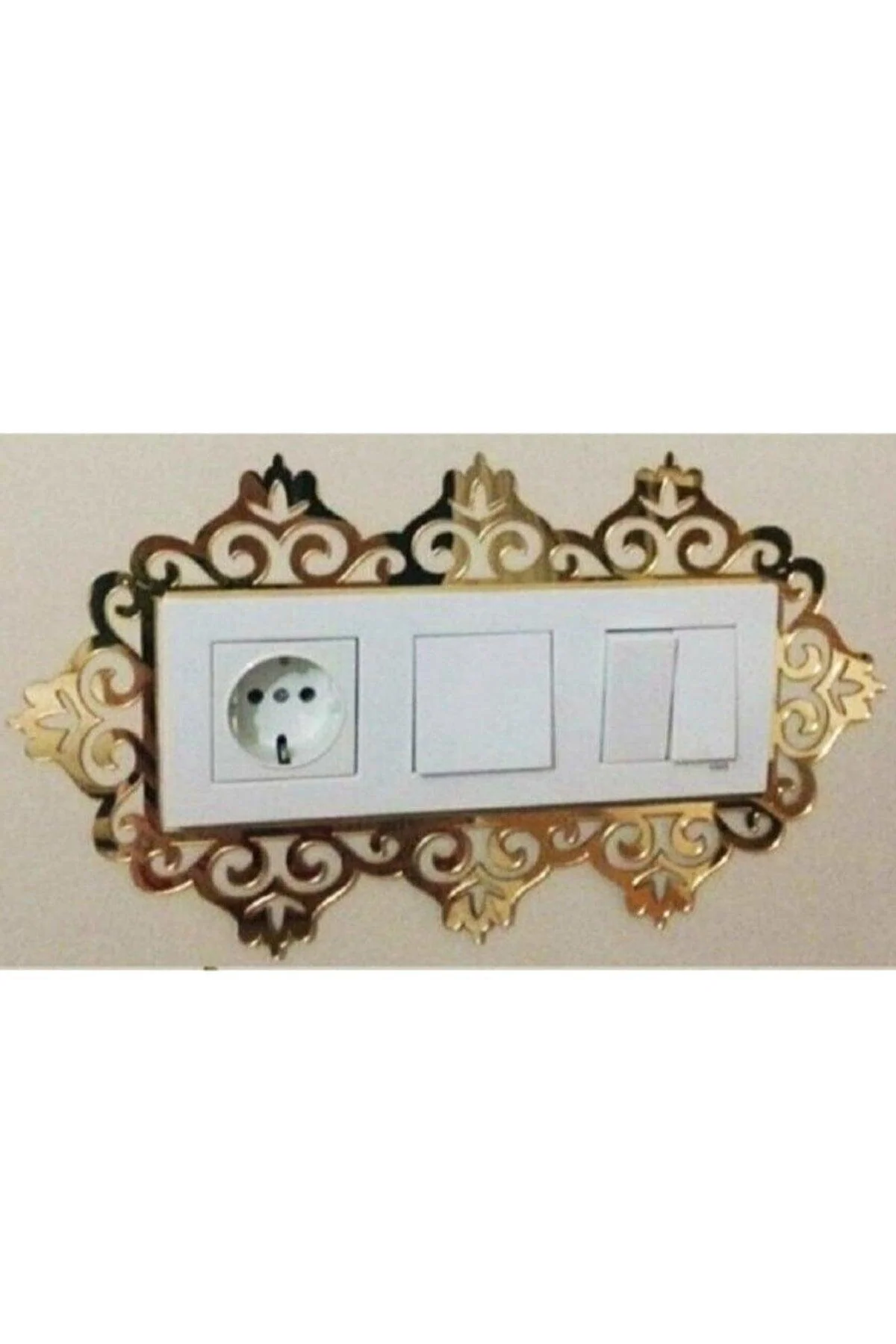Gold Triple Socket Switch Frame Decor Cover