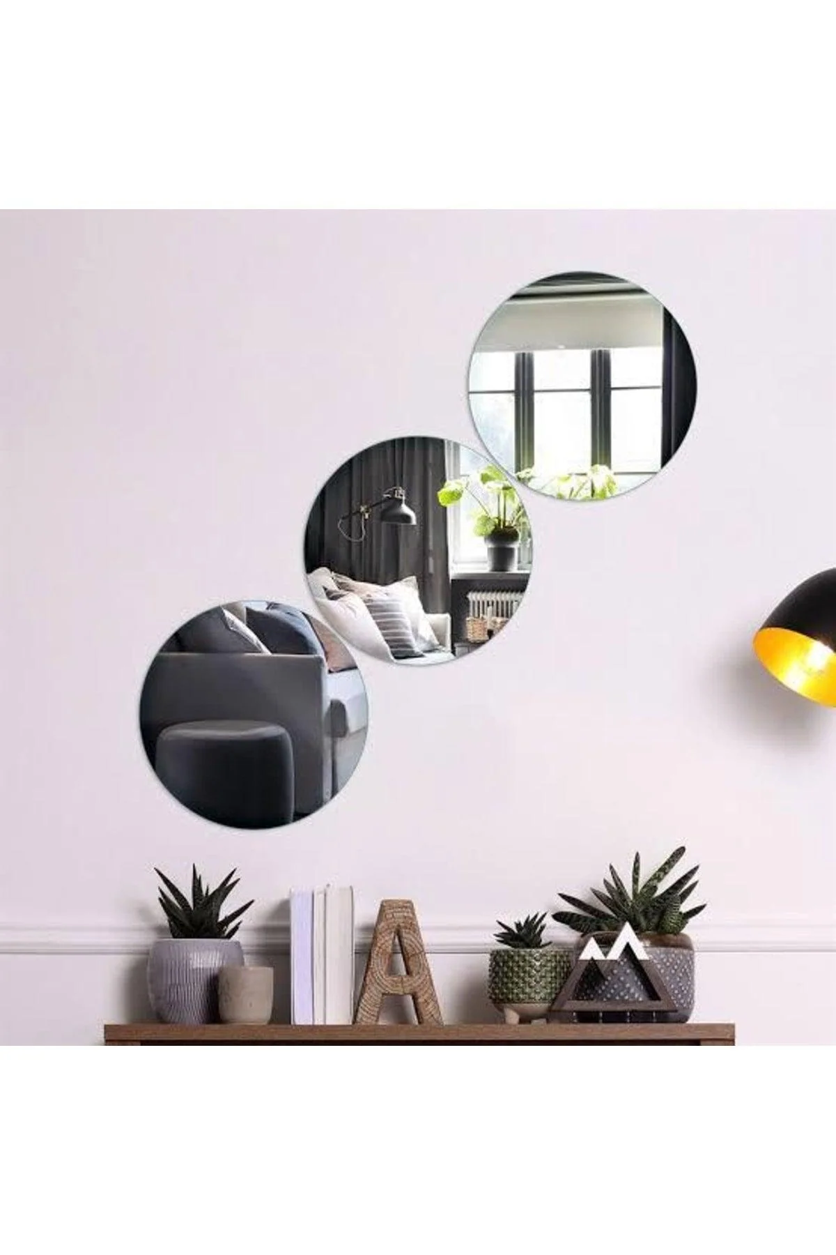 Adhesive Decorative Acrylic Mirror Tiles Set 20 x 20 cm