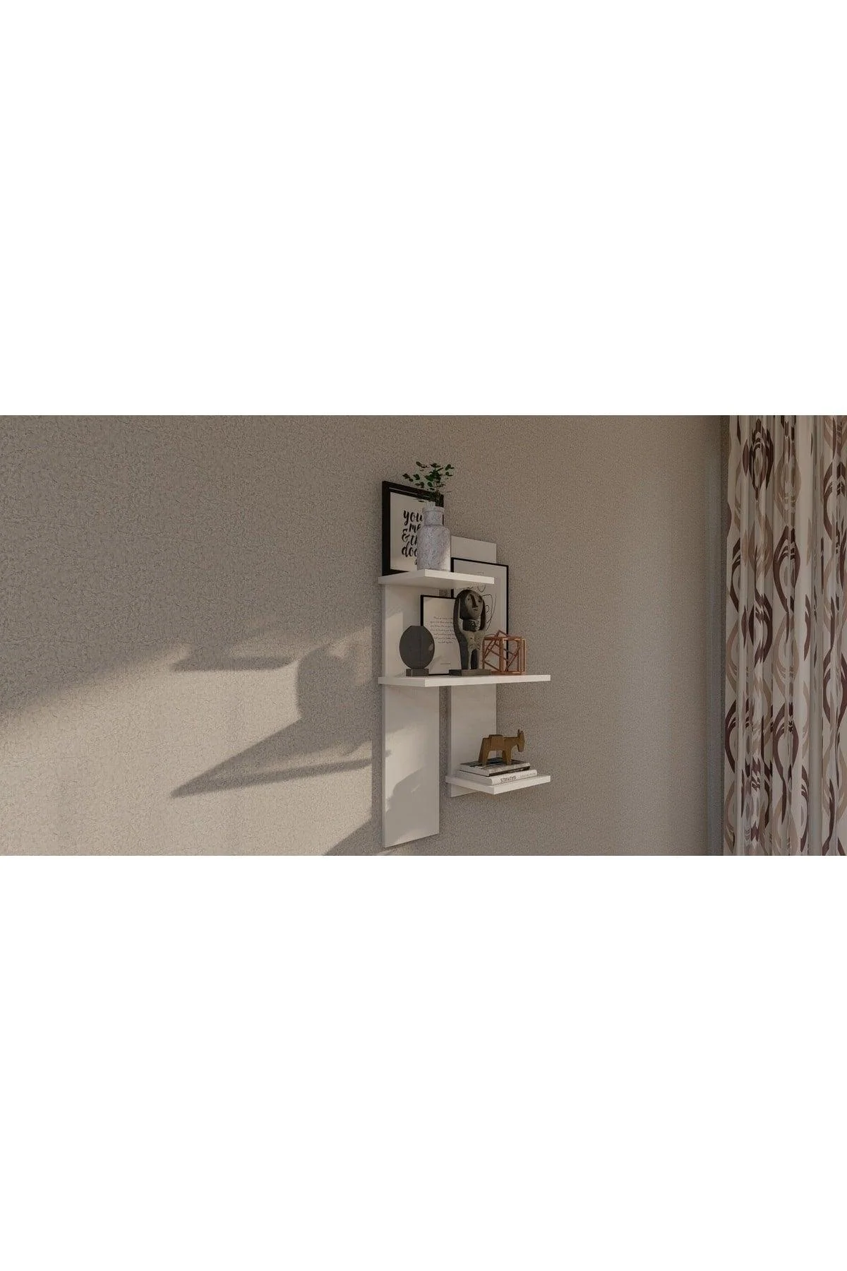 3-Piece Floating Wooden Wall Shelf Set with Installation Kit