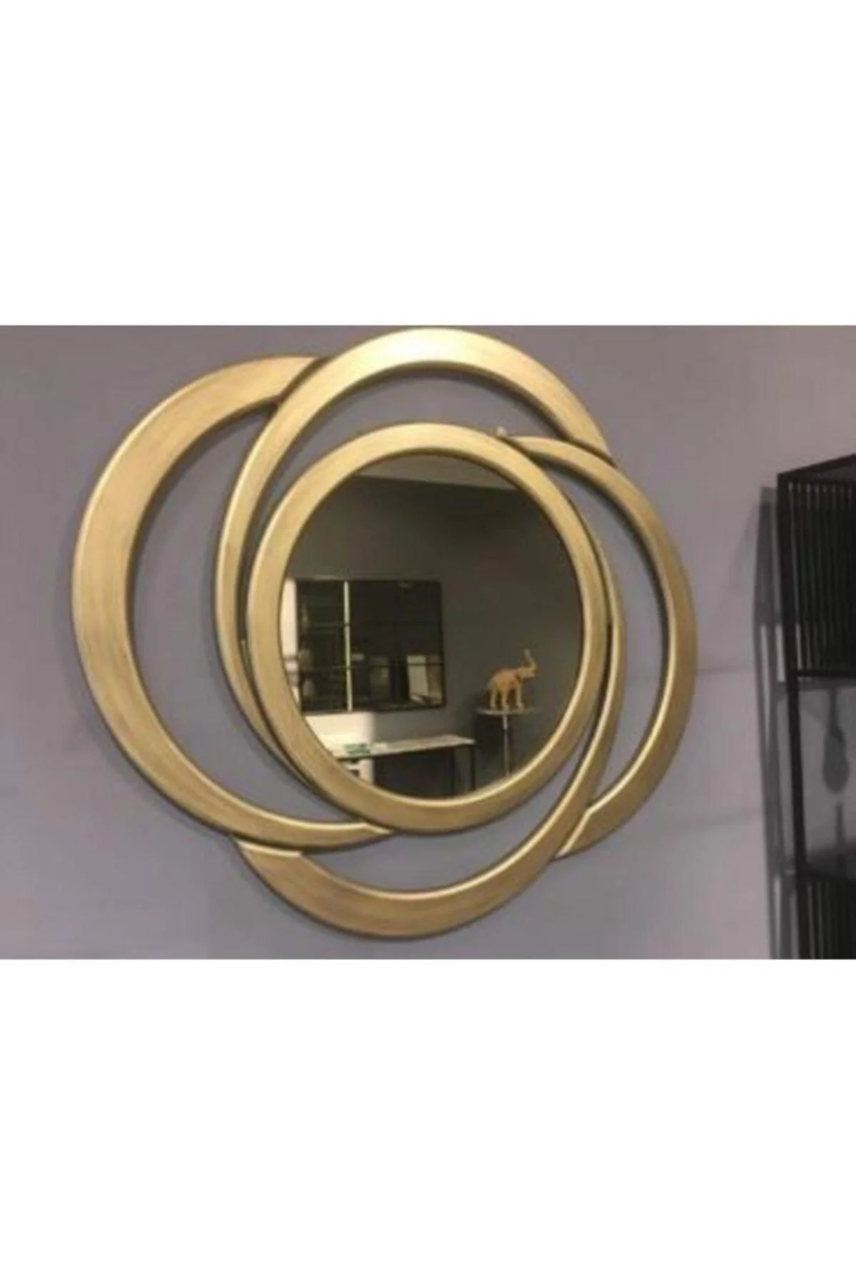 80cm x 80cm Gold-Frame Decorative Wall Mirror with Chamfered Edges