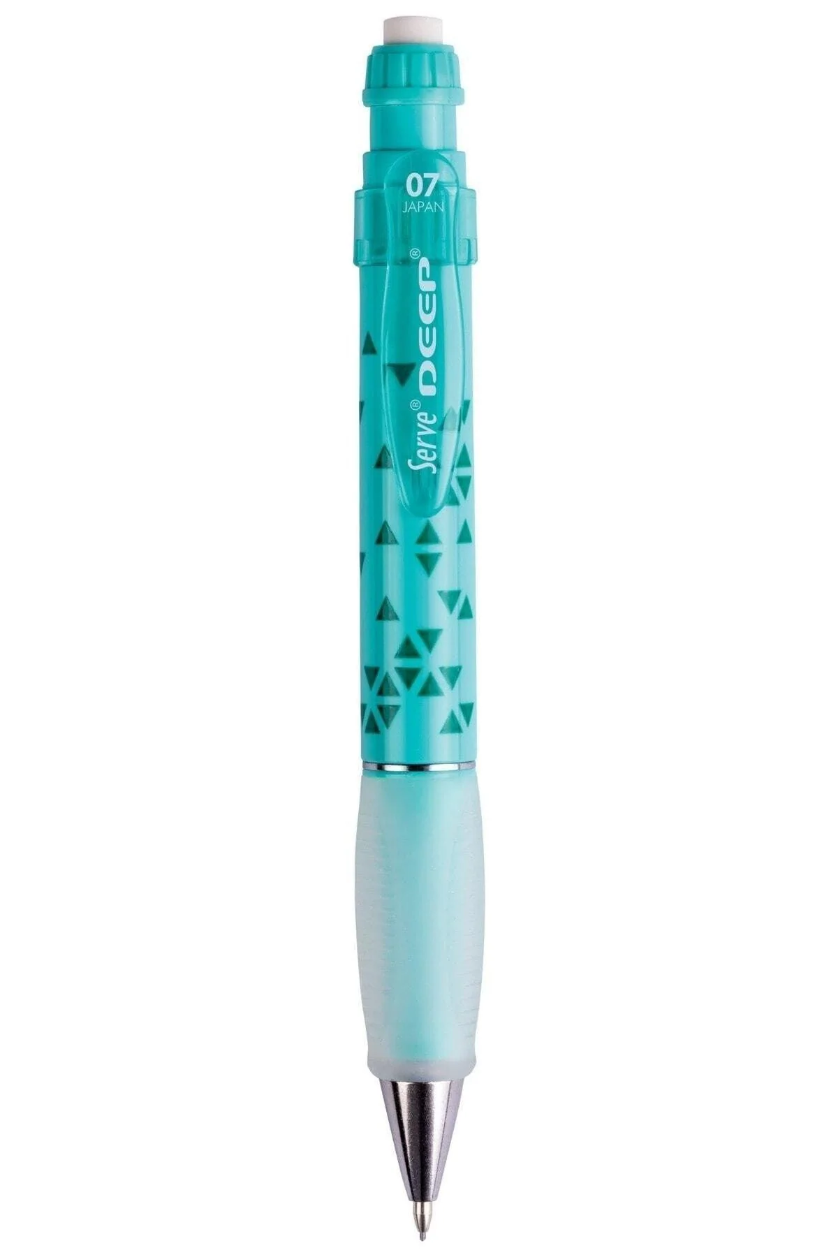 0.7mm mechanical pencil with colorful triangle prints mint green